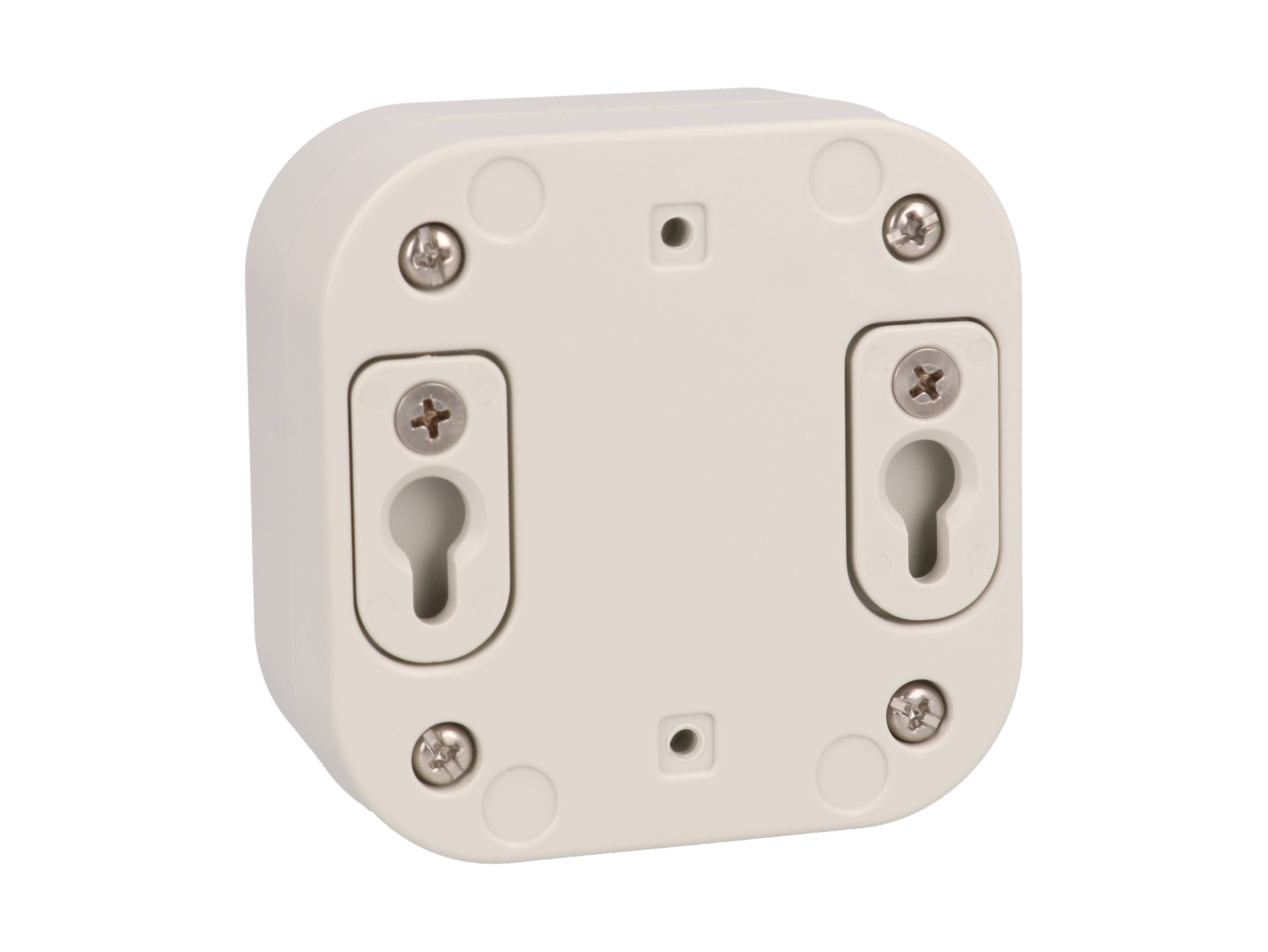 1557BGY light gray RAL7035 ABS enclosure, 80 x 80 x 45 mm, with rounded corners and stainless lid screws