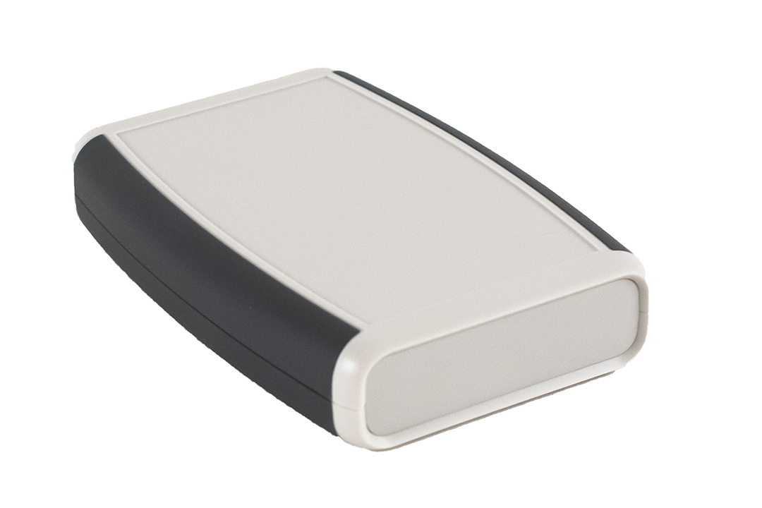 1553BXGY grey ABS dual end panel handheld enclosure with gray overmold