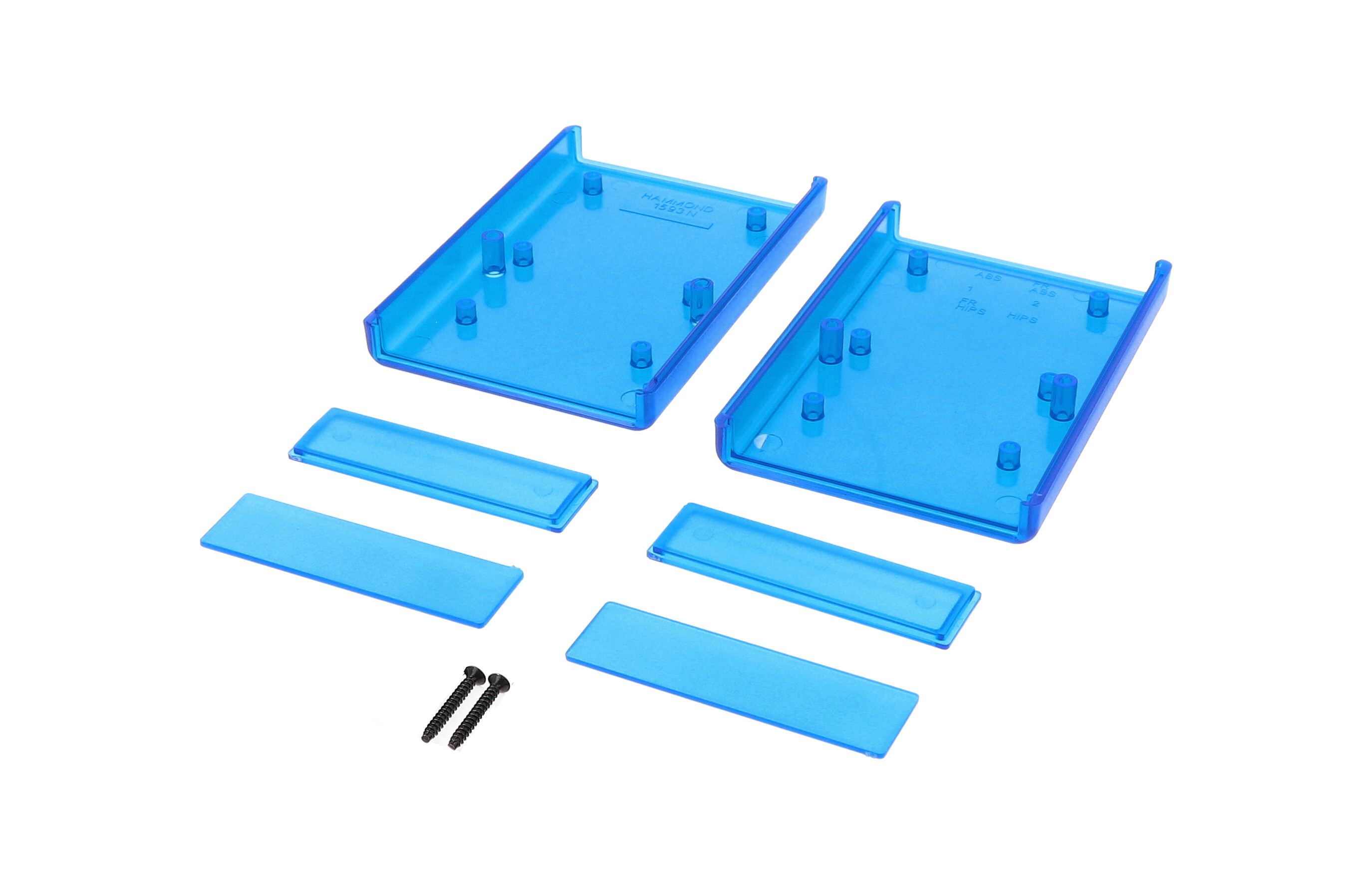 1593NTBU transparent blue handheld smart card reader enclosure