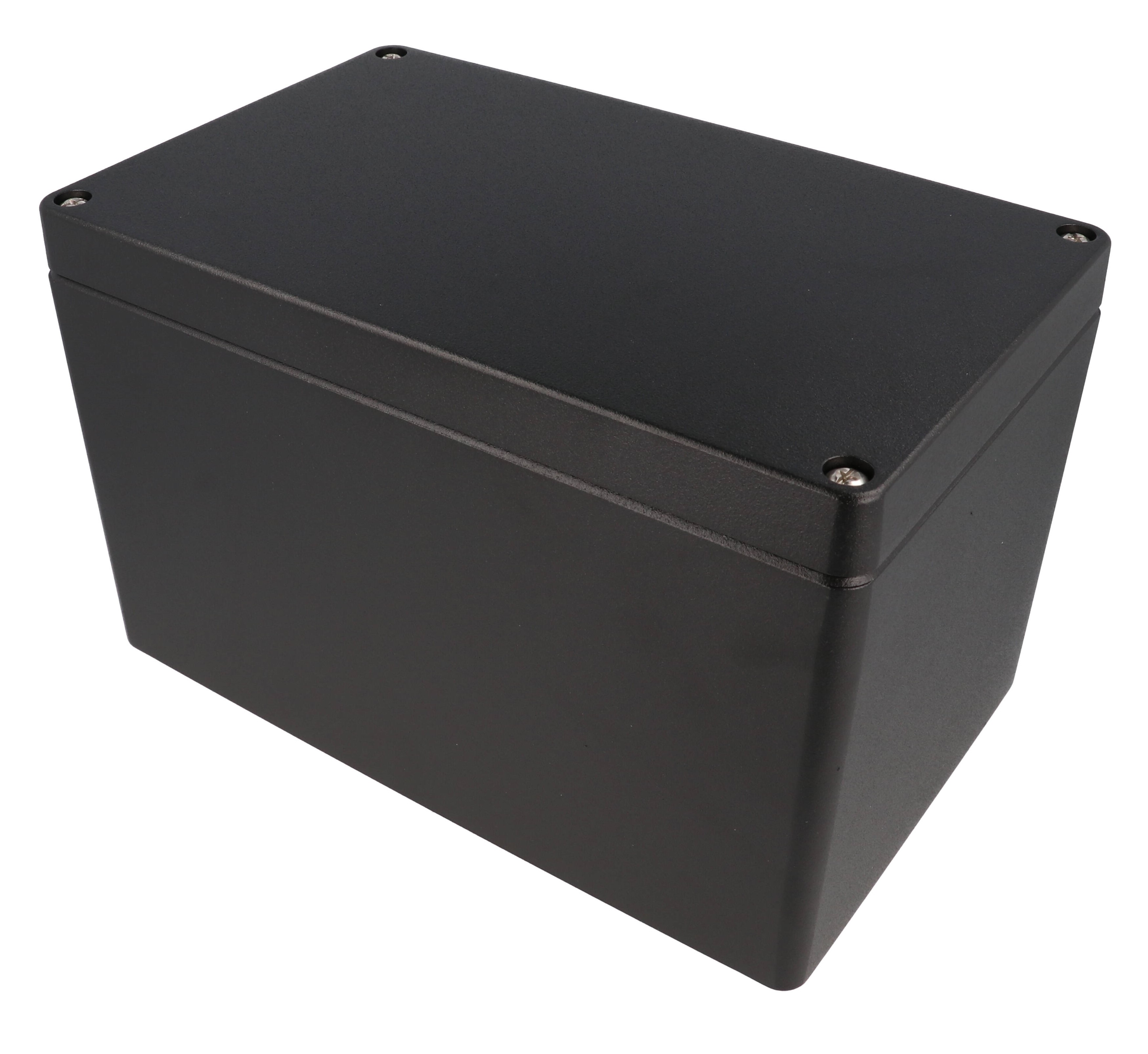 1590Z163BK textured black deep diecast aluminum enclosure, 260 x 160 x 160 mm