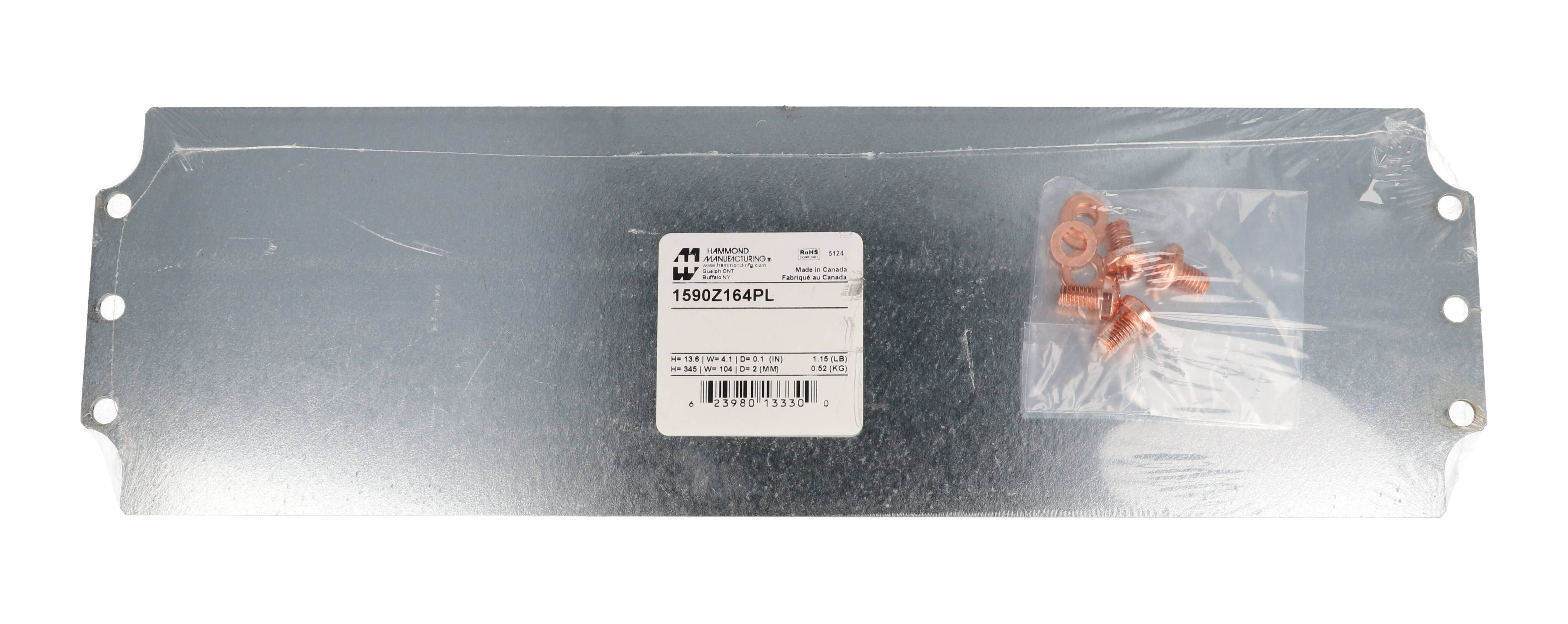 1590Z164PL long galvanized steel inner mounting panel for the 1590Z164 diecast enclosure