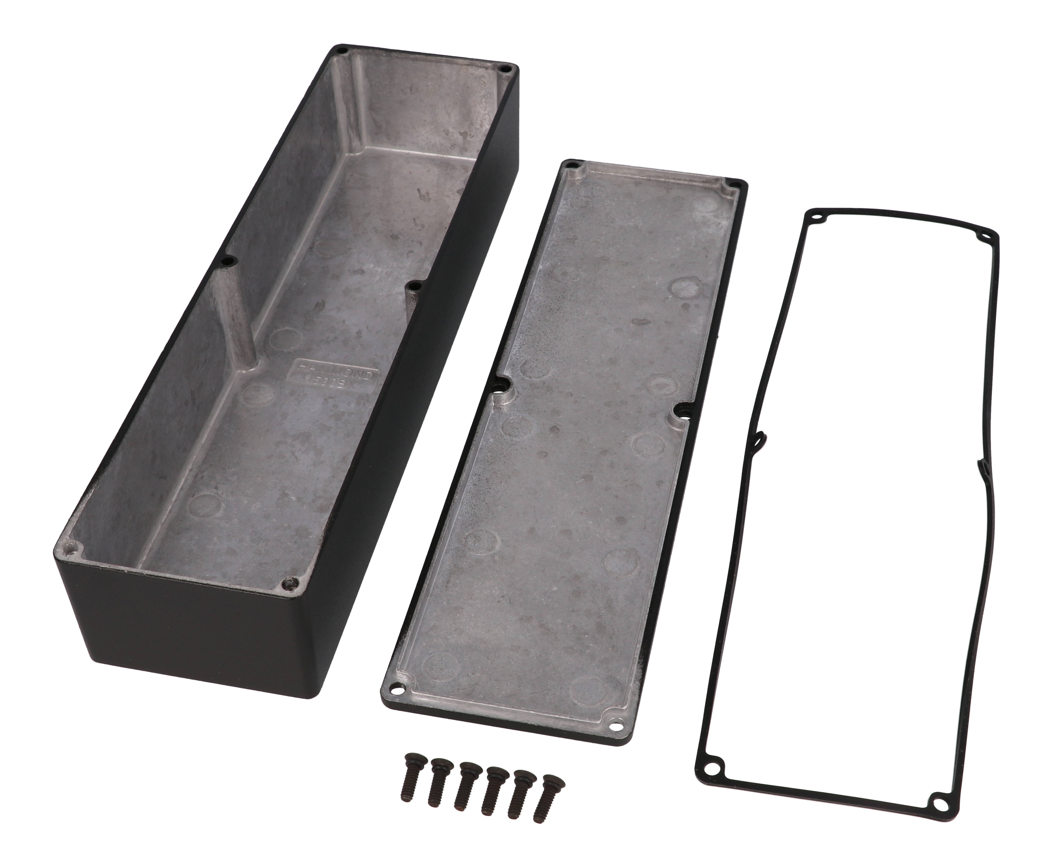 1590WBXBK black textured 10 inch watertight diecast enclosure without mounting flanges