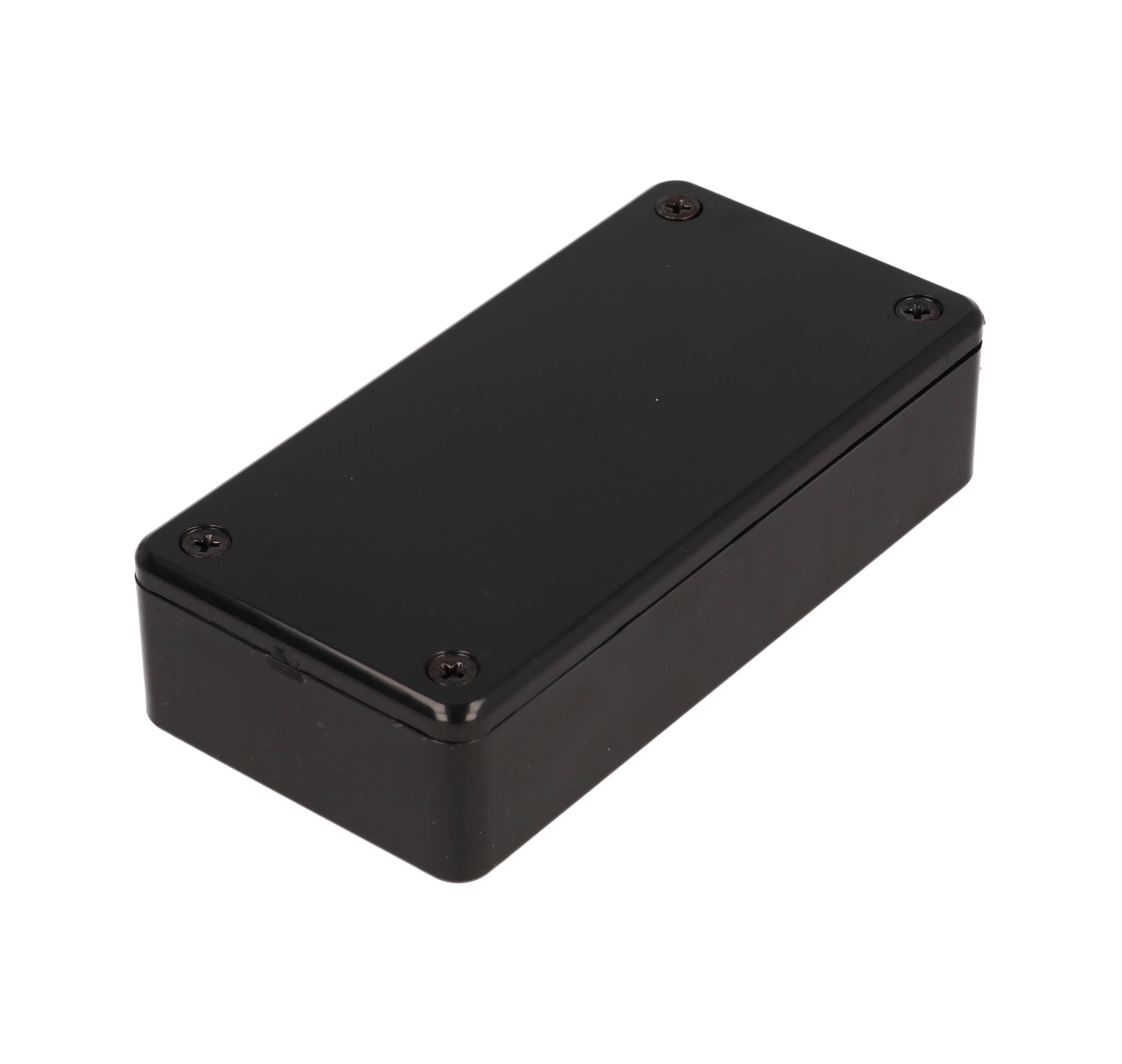 1591RABK black EMI/RFI shielded ABS plastic enclosure 100 x 50 x 25 mm with copper coated interior