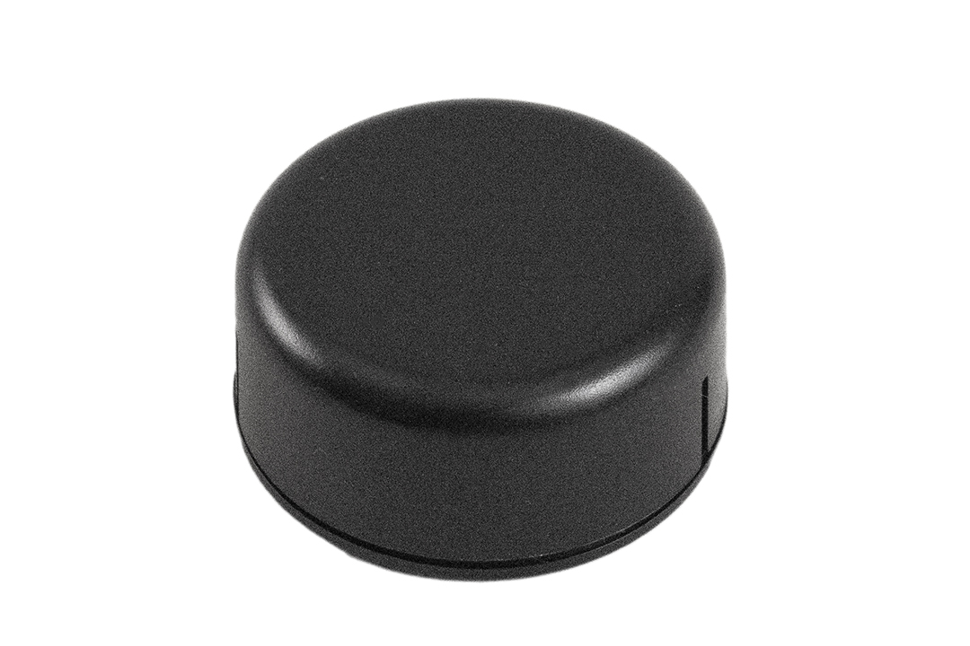 1551SNAP11BK black round ABS snap-fit miniature enclosure, 45 mm diameter x 20 mm
