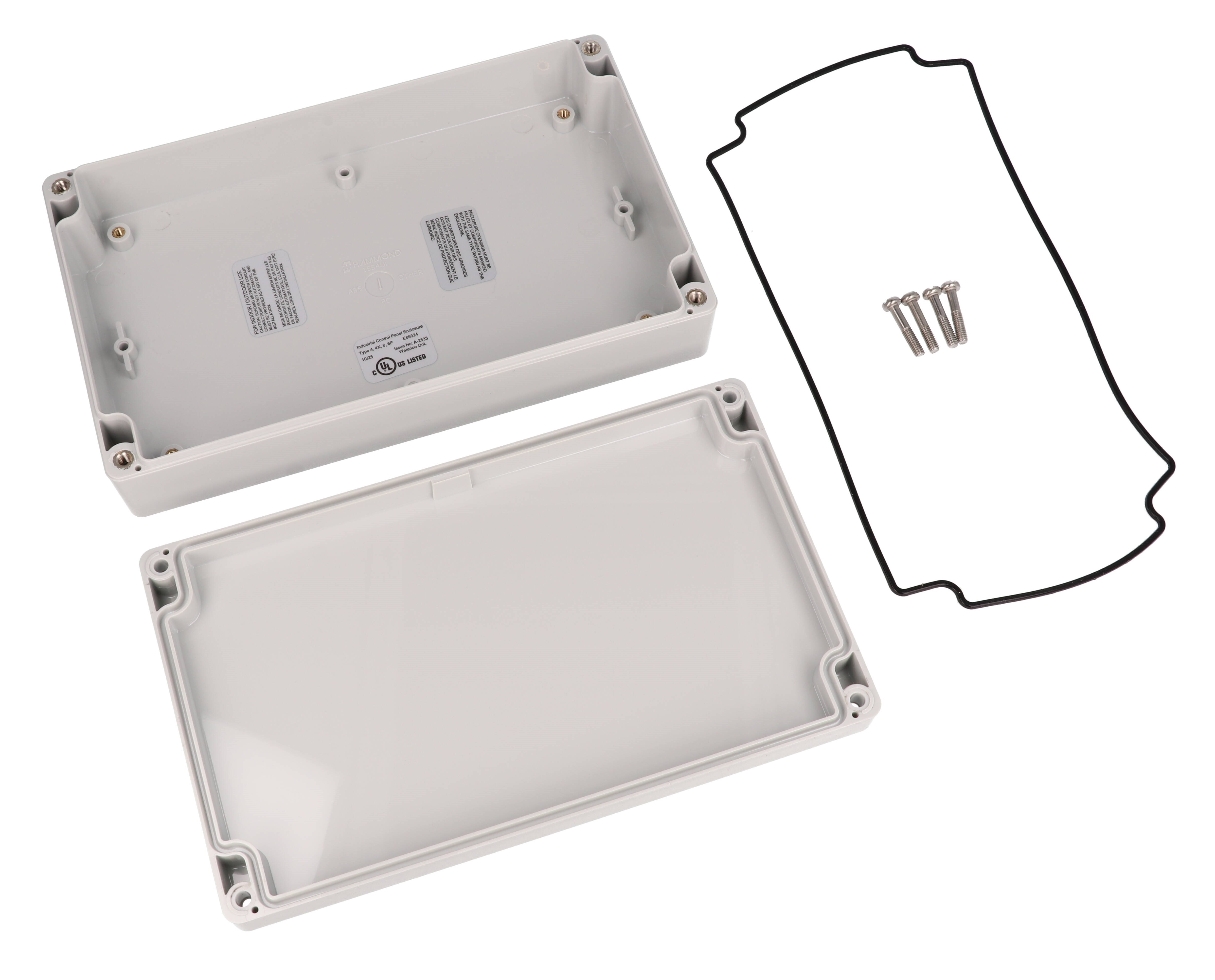1554UL2GY — RAL7035 grey polycarb plastic watertight enclosure