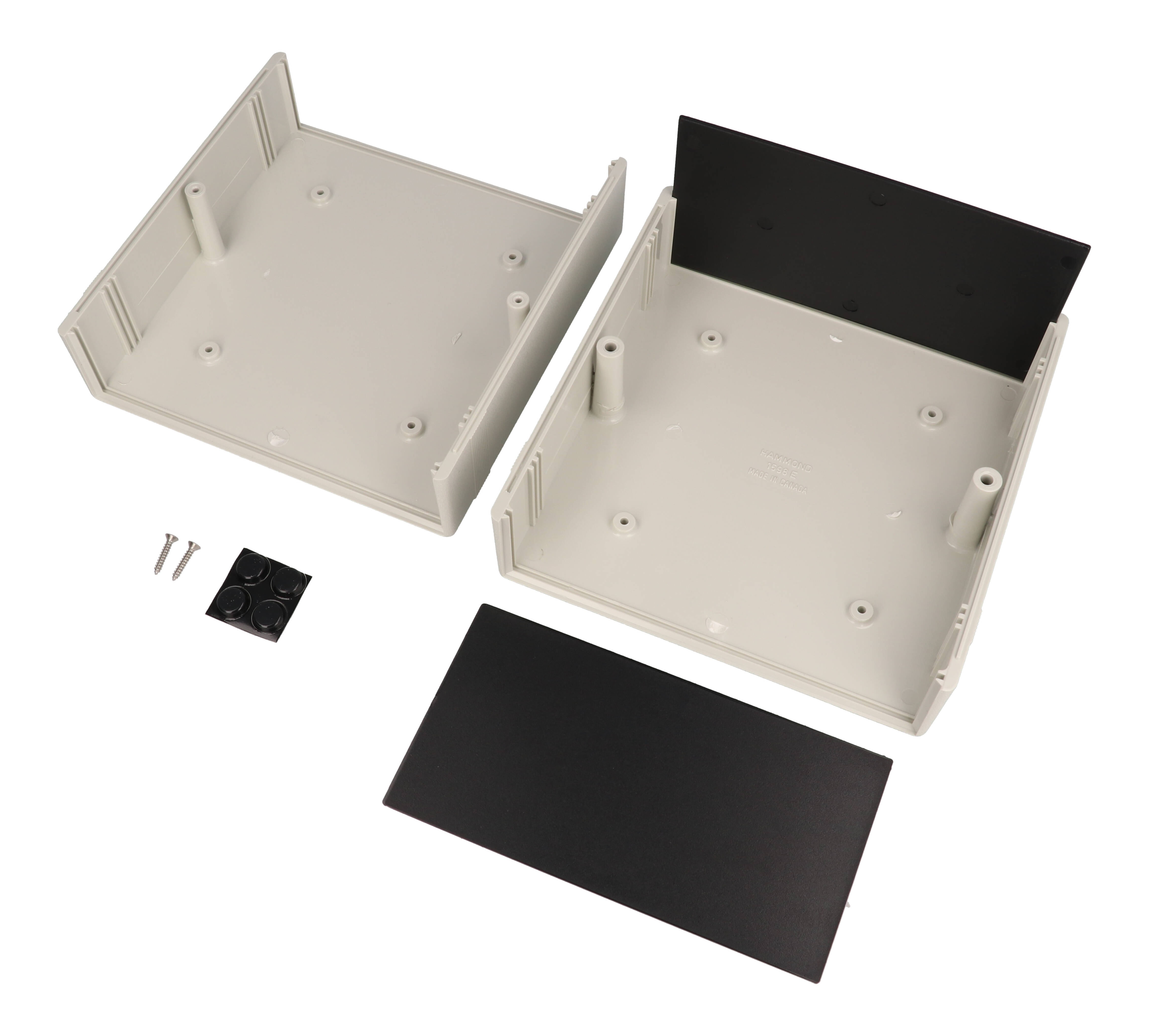 1598ESGYPBK light gray ABS 1598 Series instrument case with black plastic end panels