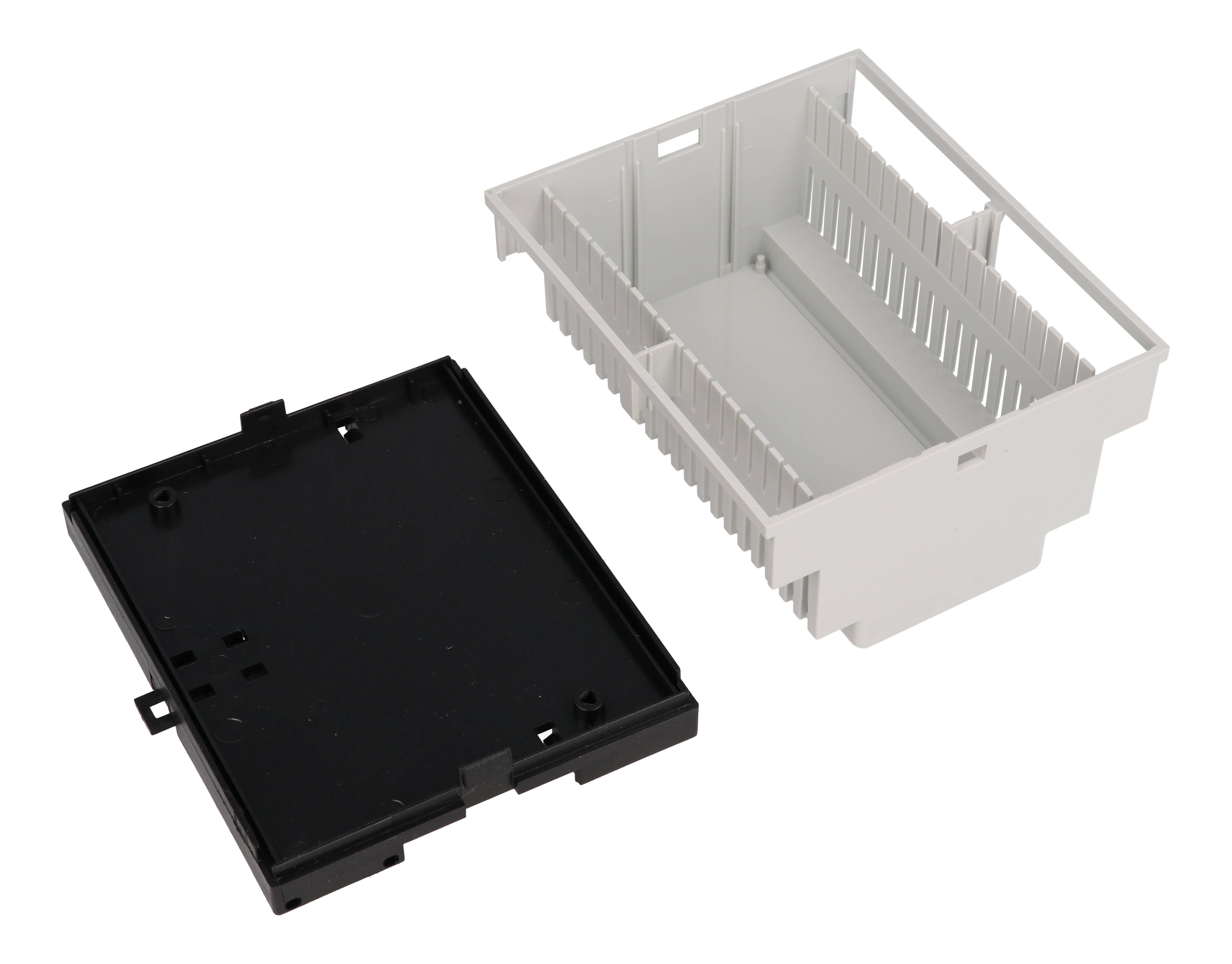 1597DIN6GY gray 6 module DIN rail enclosure, 90 x 105 x 58 mm