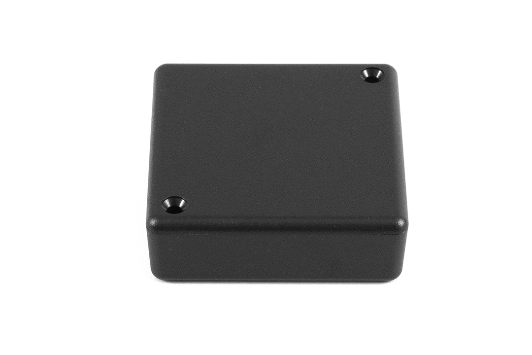 1551TBK black ABS plastic miniature enclosure, 60 x 60 x 20 mm, with lid