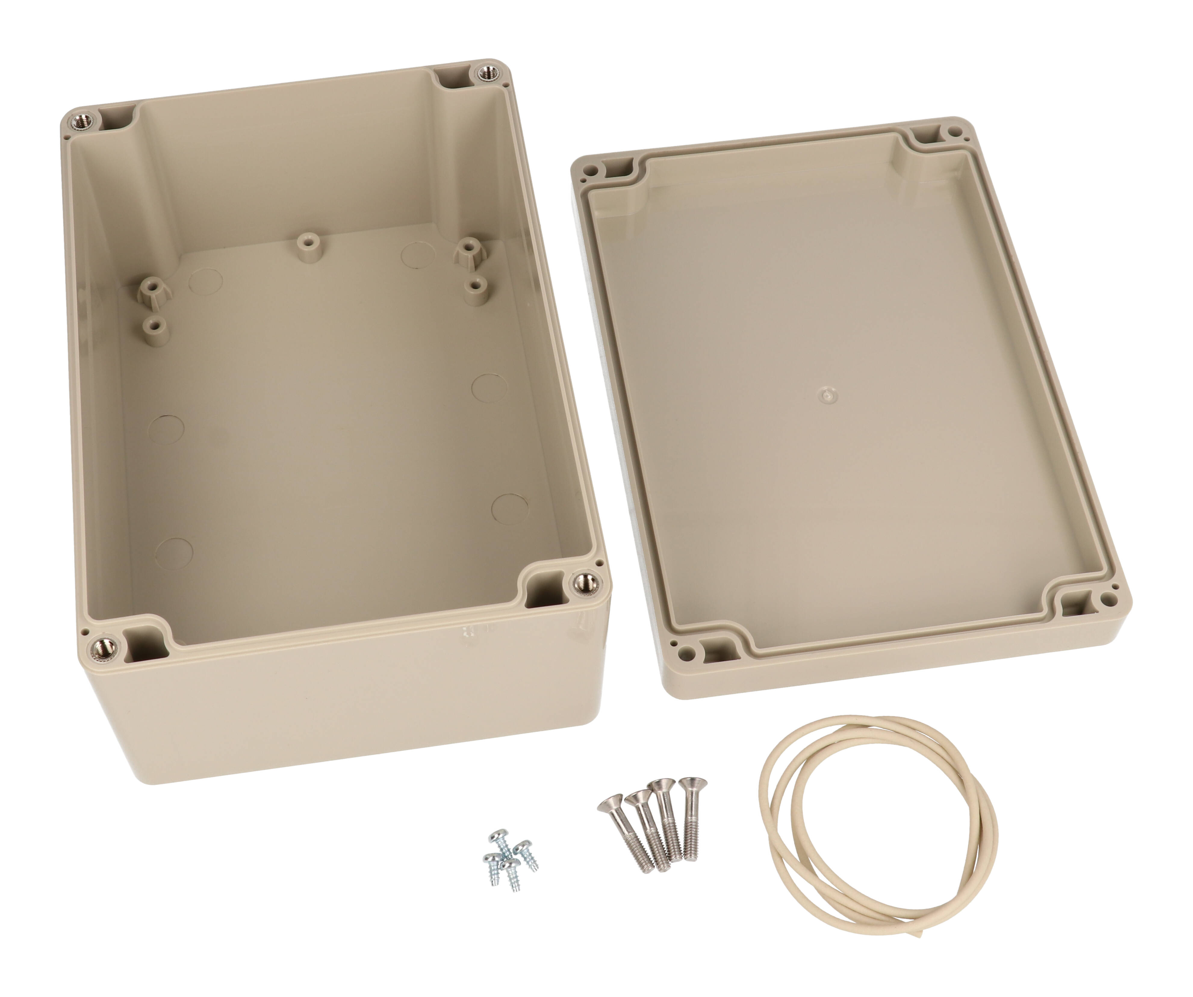RZ0340 beige ABS water-tight IP65 enclosure with opaque lid, 171 x 121 x 80 mm