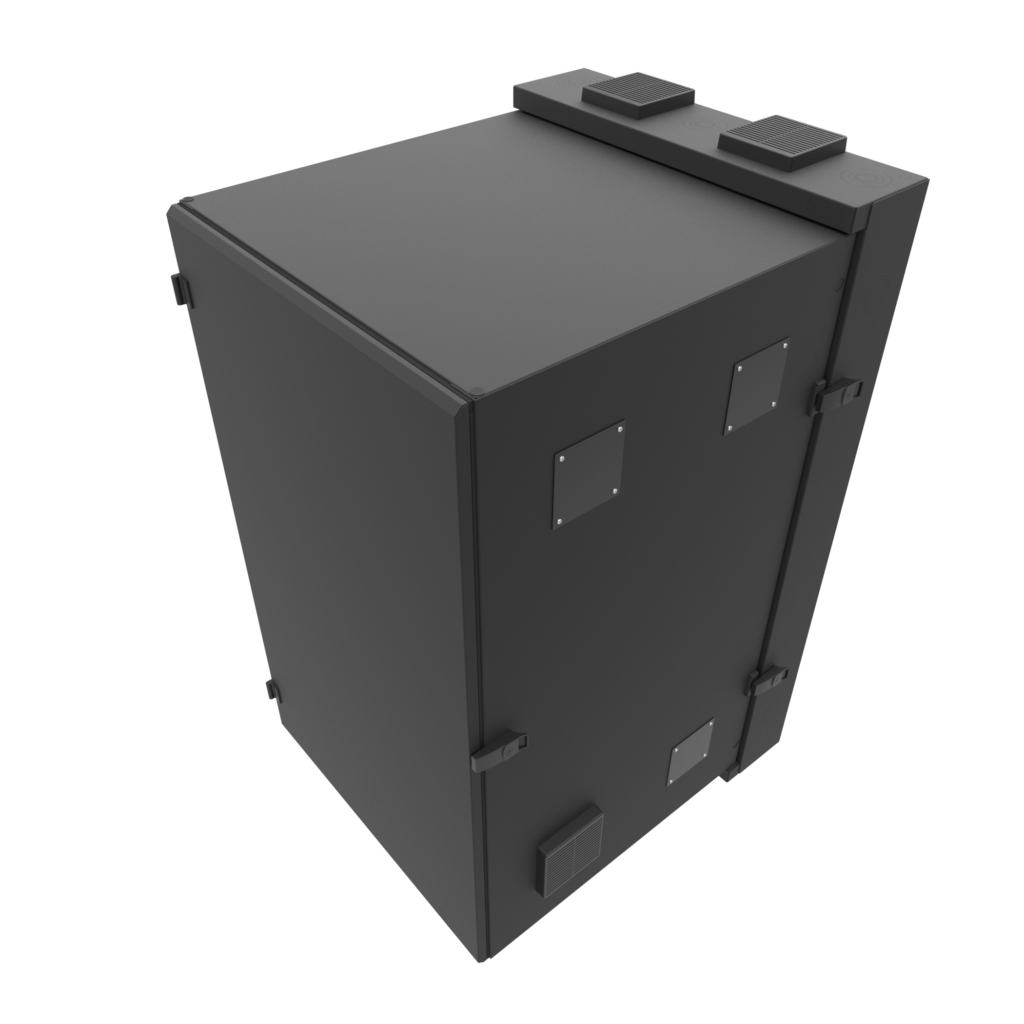 Hammond HWC2418U35BK 18U swing-out wall-mount rack cabinet in RAL9005 black, 24 in wide and 35 in deep, shown without door — view 7