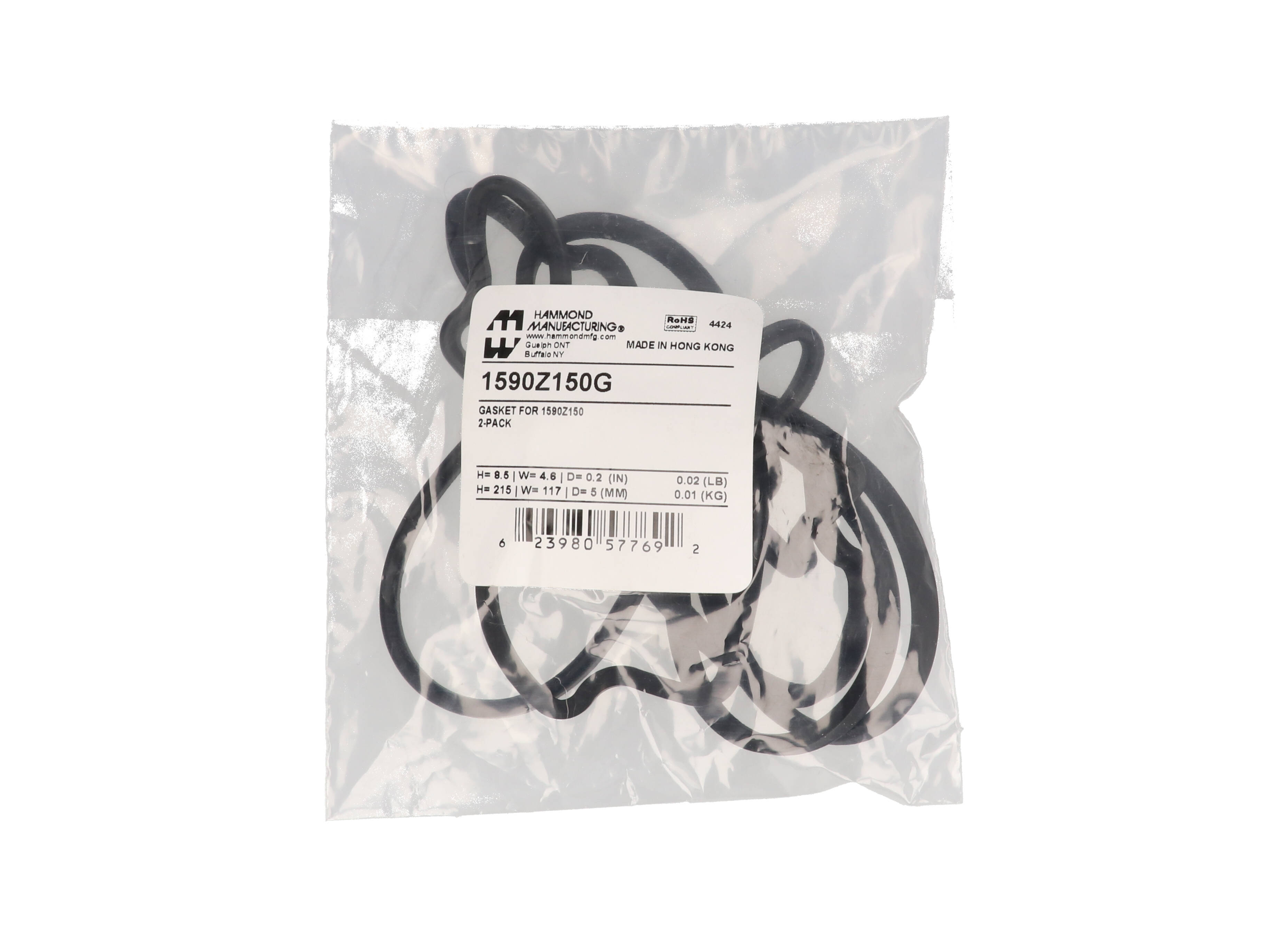 1590Z150G silicone rubber replacement gasket pair for 1590Z150 and 1590Z155 enclosures