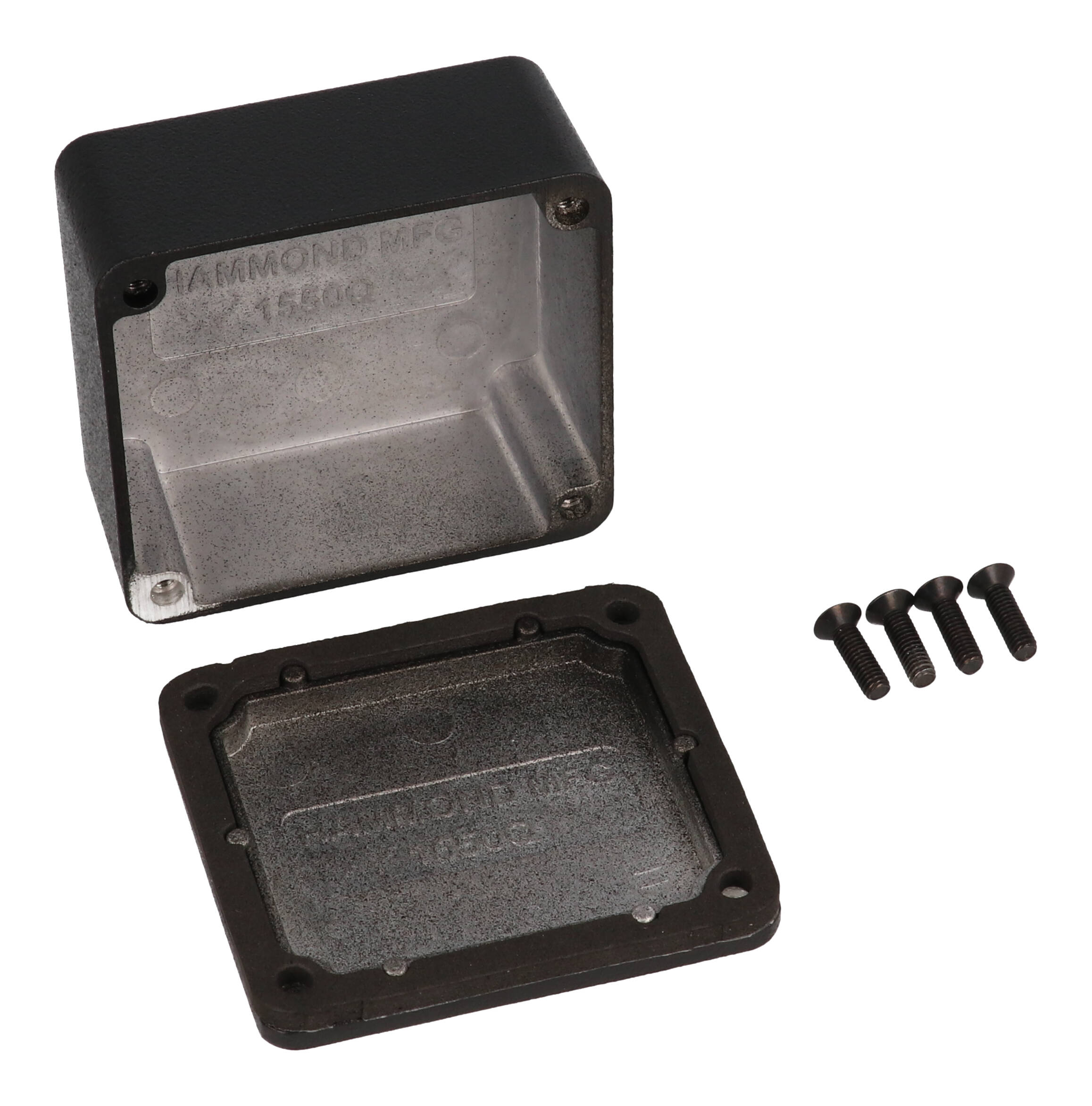 1550WQBK — black watertight diecast aluminum enclosure