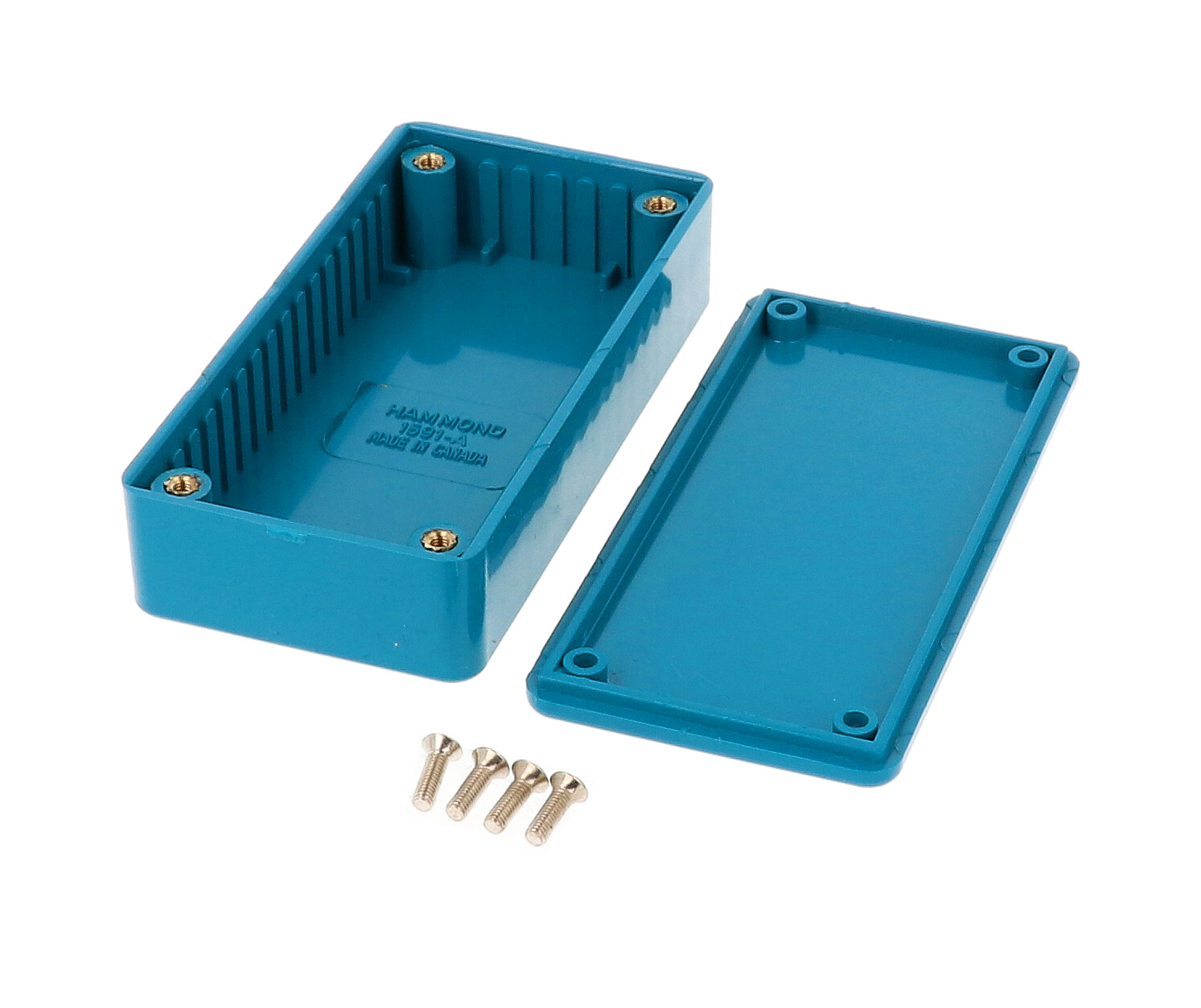 1591ABU blue ABS plastic enclosure, 100 x 50 x 25 mm, with screw-fastened lid