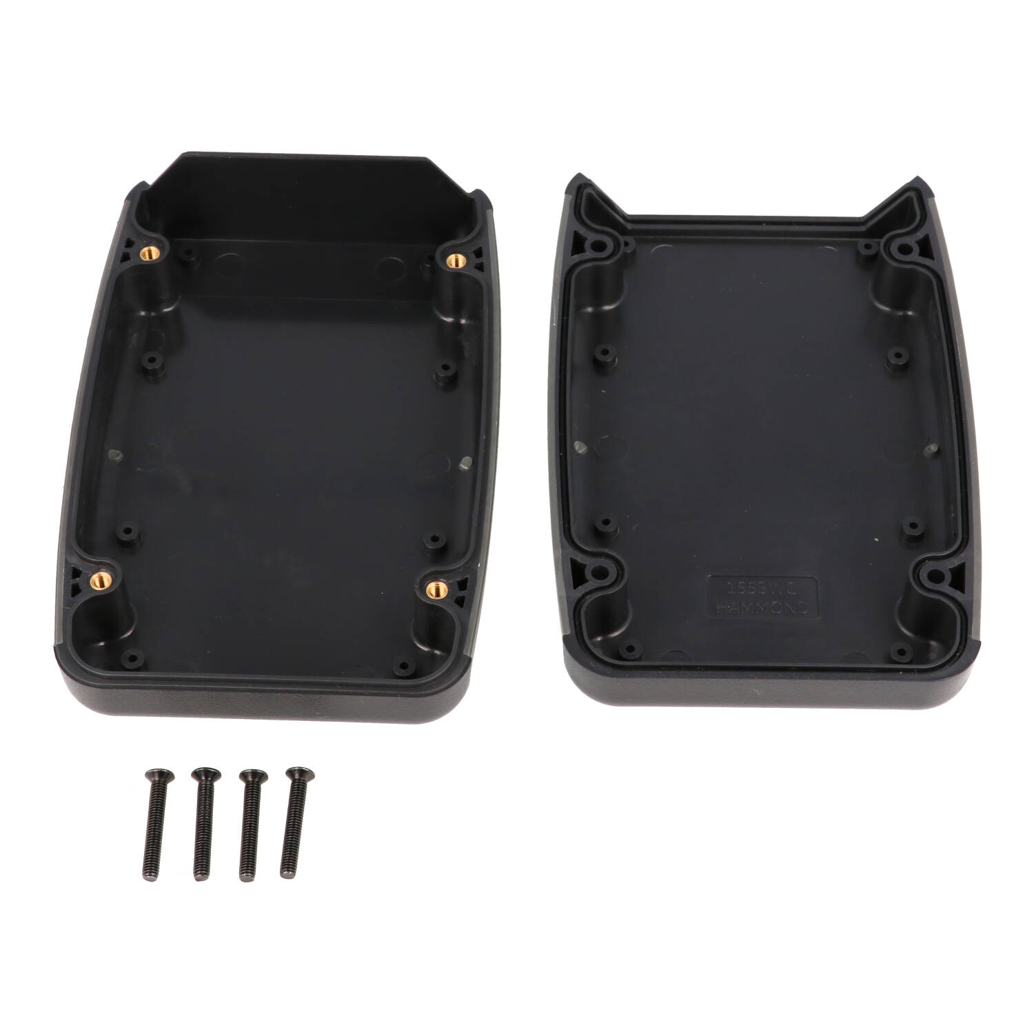 1553WCBK black water-tight ABS hand held enclosure, deep C size, with grey TPE soft grip