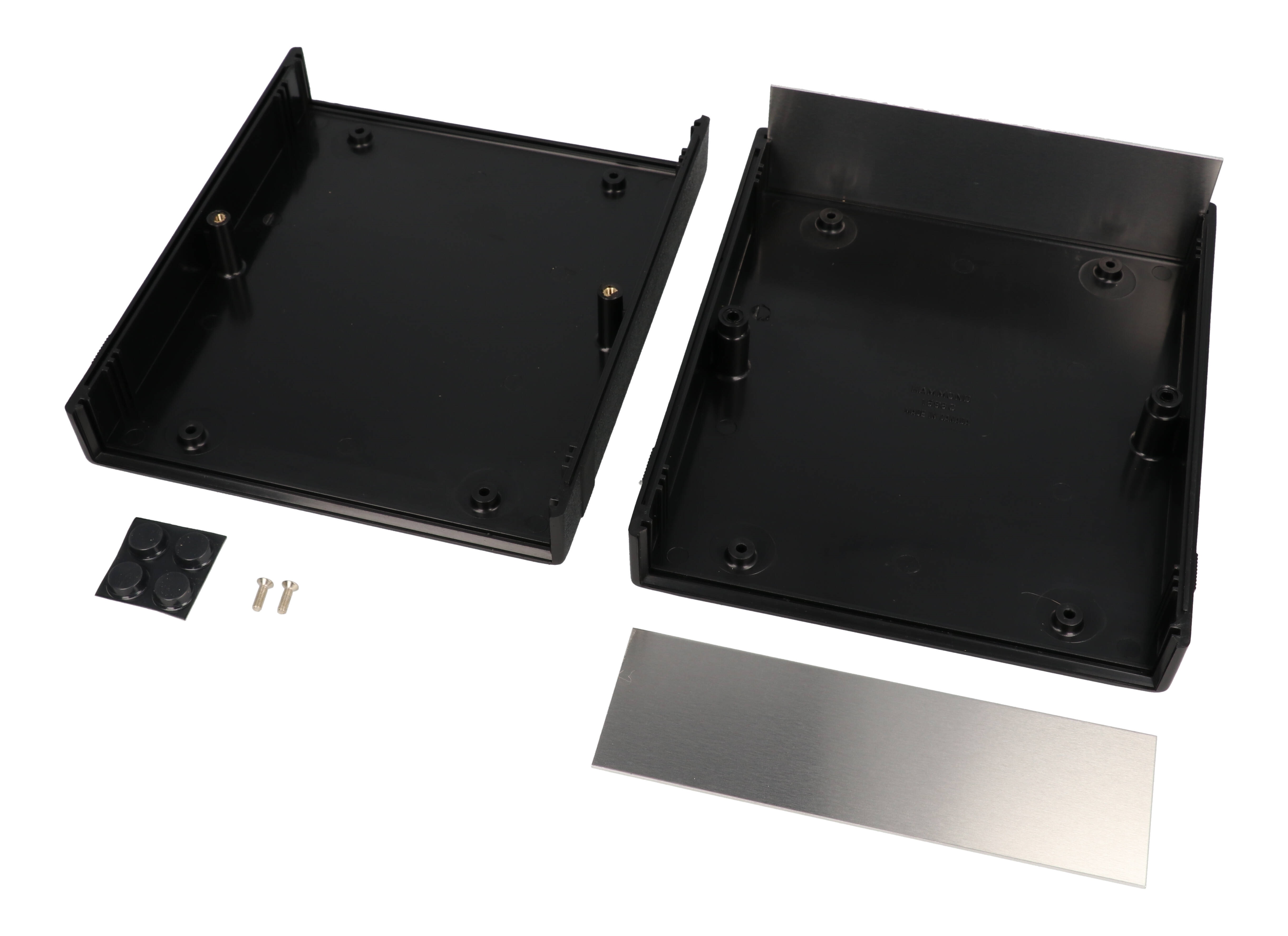 1598CBK black ABS 1598 Series instrument case with brushed aluminum end panels