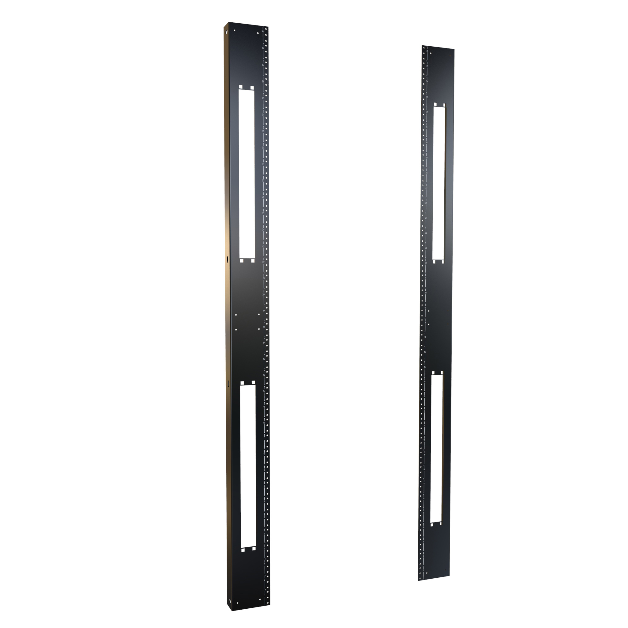 H1TRR36U30BK — 36U 30W Tapped 10-32 Rack Rail