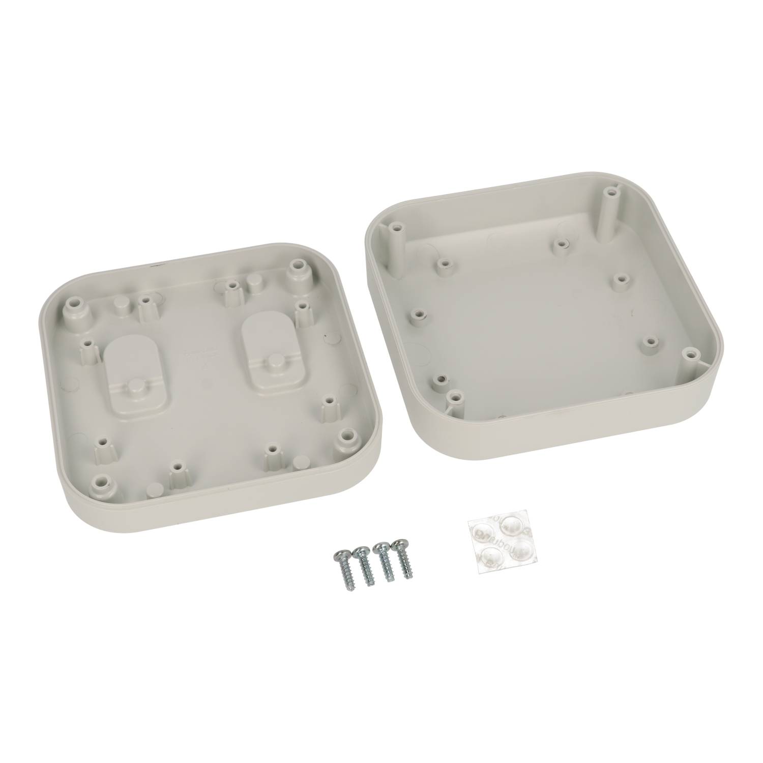 1556DGY light gray flame-retardant ABS 120 x 120 x 45 mm desktop and wall-mount enclosure with rounded corners