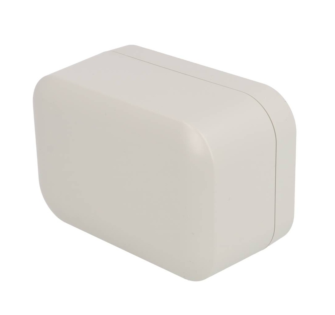 1556CAGY light gray flame-retardant ABS 120 x 80 x 60 mm desktop and wall-mount enclosure with rounded corners