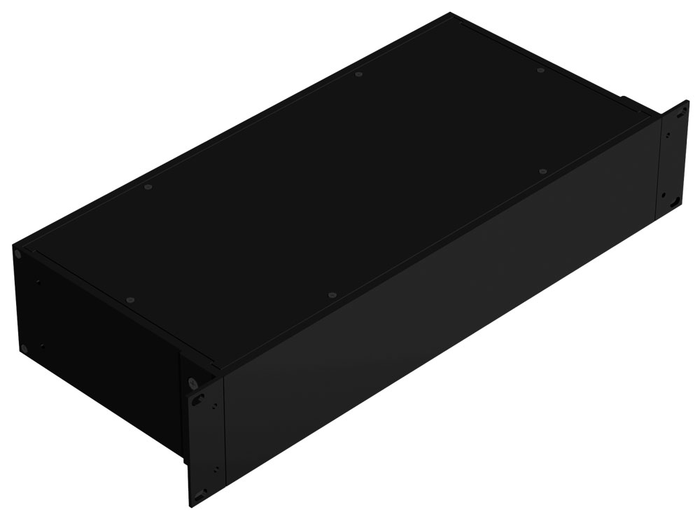 Hammond RM1913BKSP solid black aluminum top/bottom panel, 16.60 x 13.00 in, for RM series enclosures — view 2