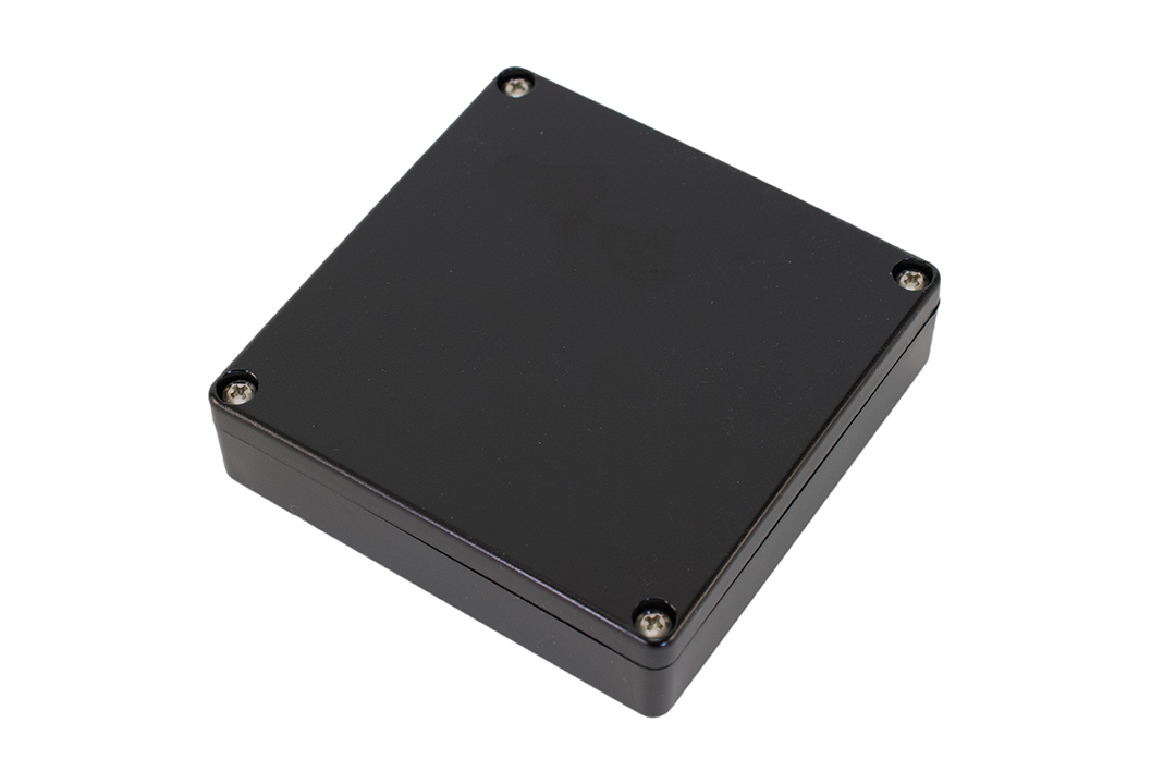 1551WXBK black 80 x 80 x 22 mm square watertight polycarbonate enclosure
