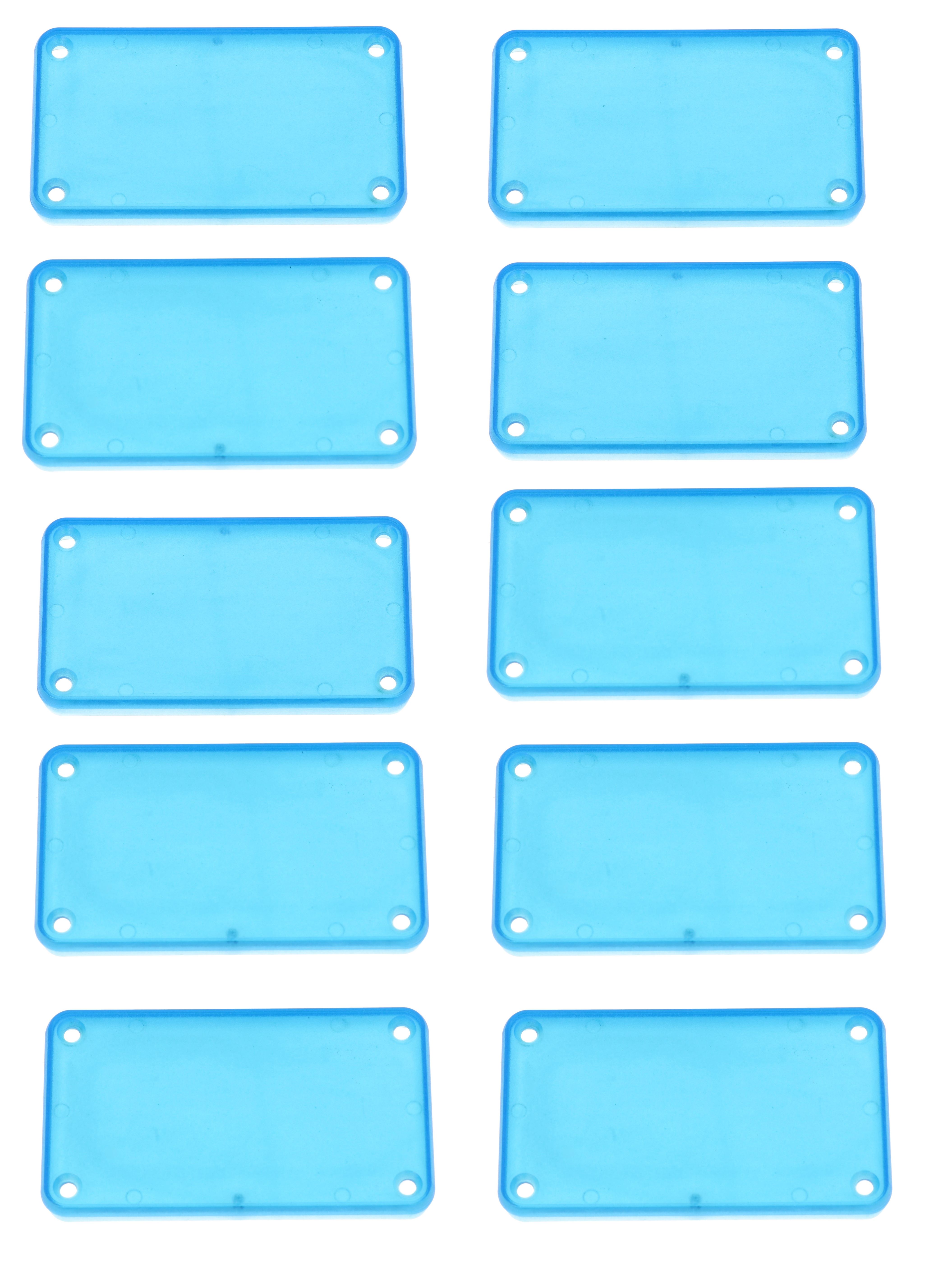 1455KPLTBU-10 — translucent blue plastic solid bezel for 1455K enclosures- 10/pack