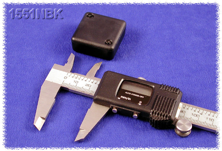1551NBK black ABS low-profile miniature enclosure, 35 x 35 x 15 mm
