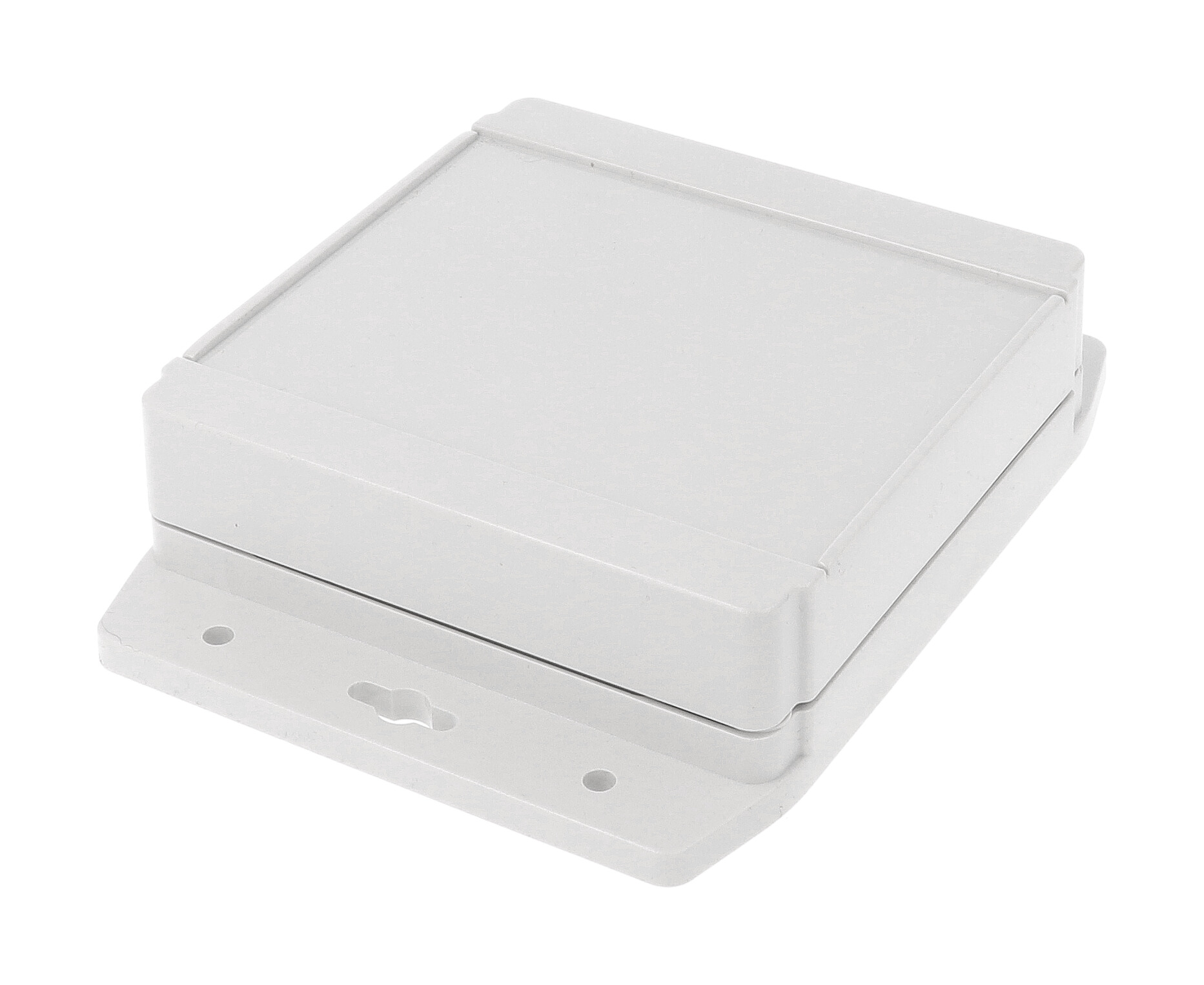 1555N2F17GY square light grey polycarbonate watertight enclosure with flanged base