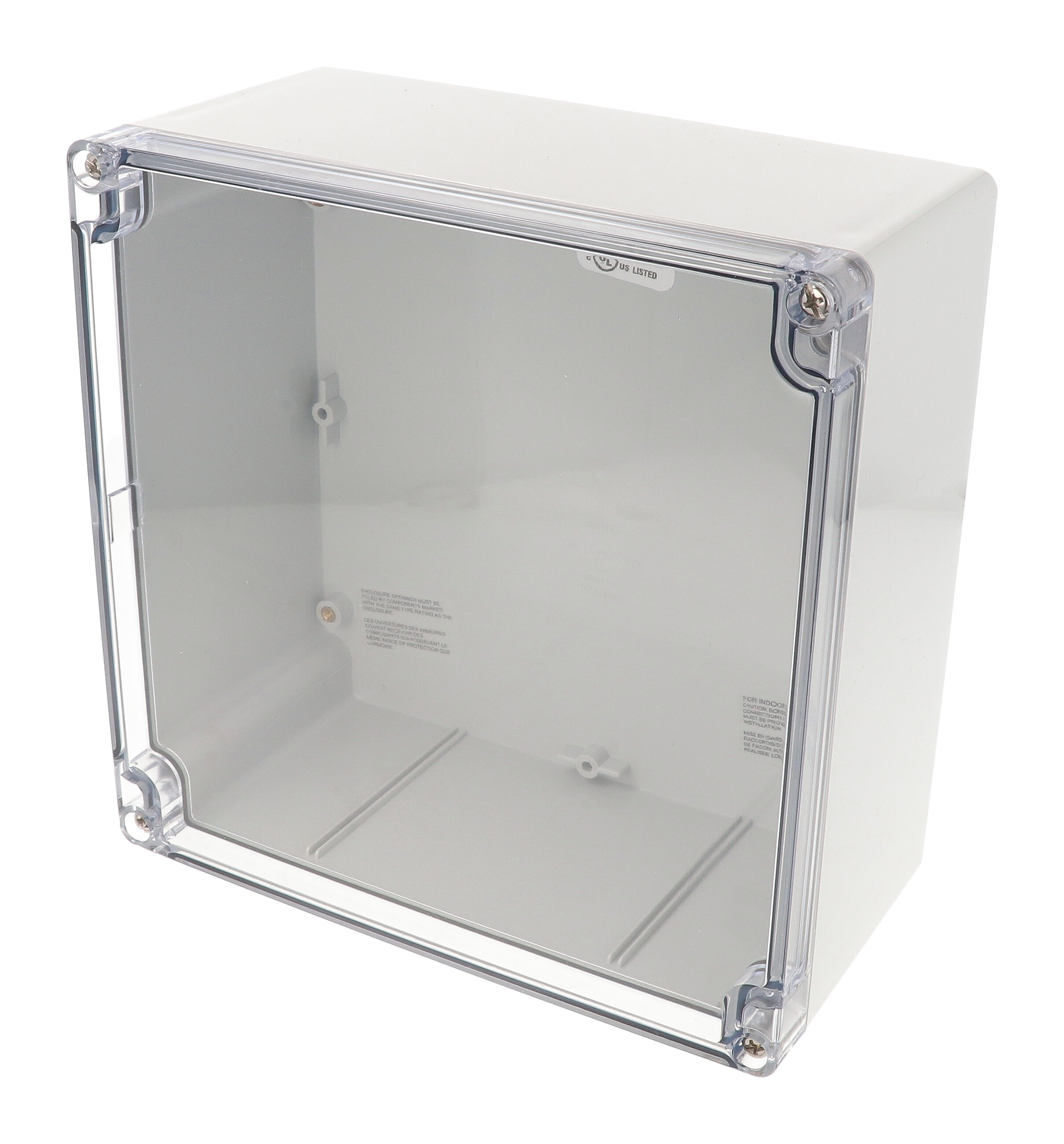 1554WA2GYCL — RAL7035 grey polycarb plastic watertight enclosure, clear lid
