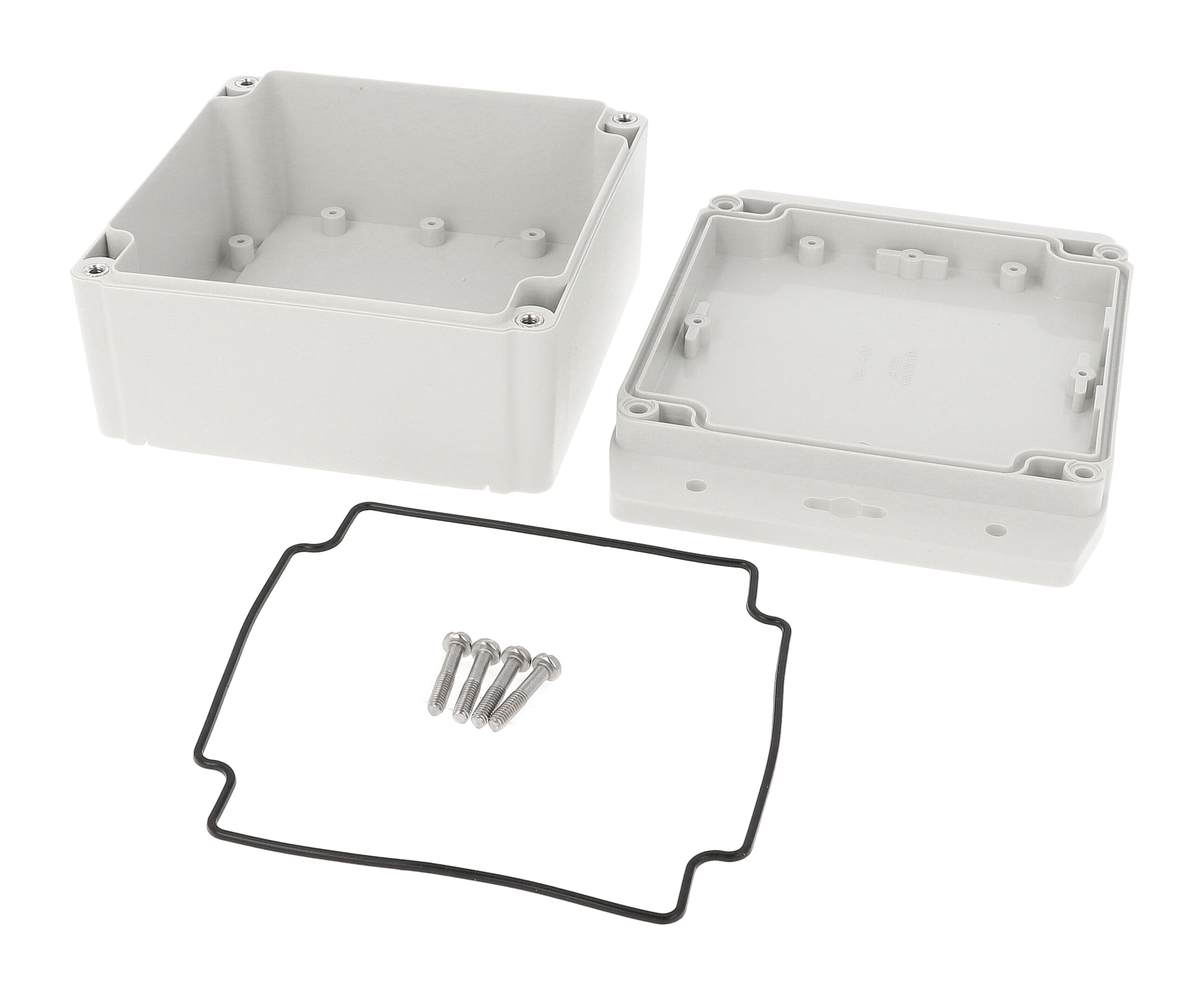 1555NF42GY deep square light grey ABS enclosure with flanged base