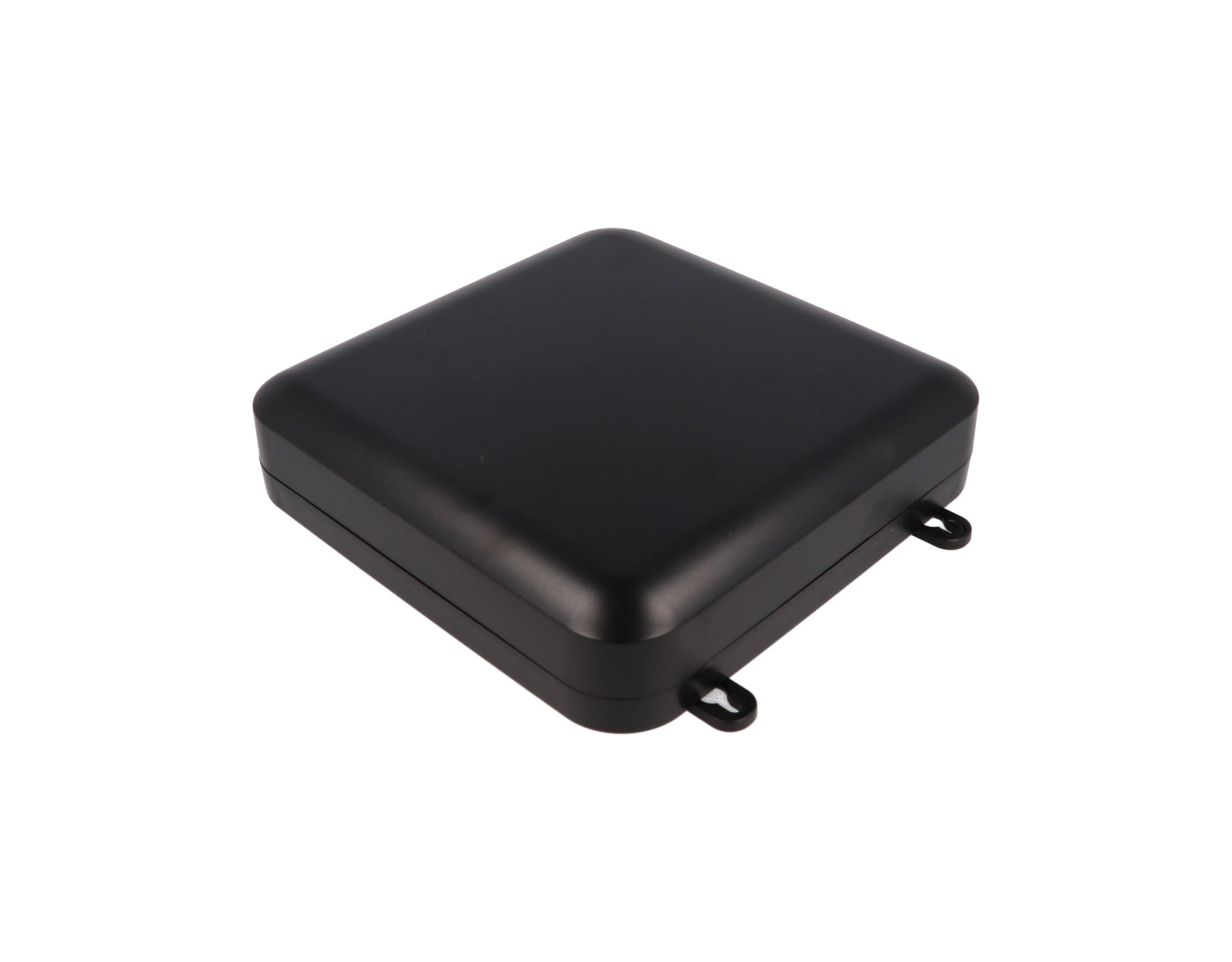 1557HBK black ABS low profile watertight enclosure, 200 x 200 x 45 mm