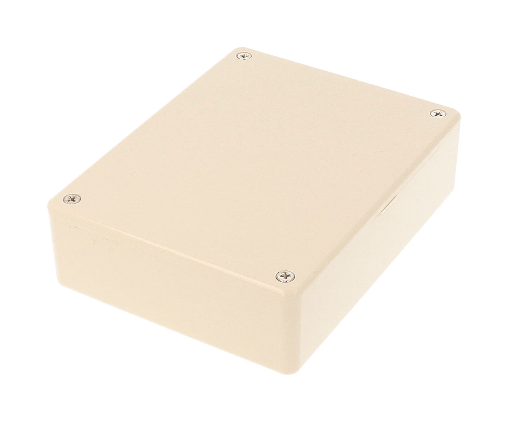 1591GBG beige flame retardant ABS enclosure with lid, 121 x 94 x 34 mm