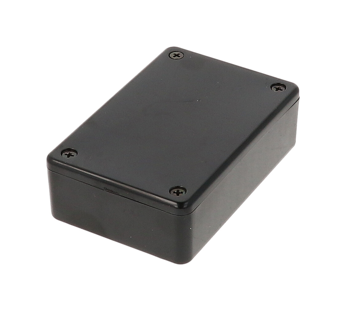 1591MSBK black ABS plastic enclosure with lid and molded card guides