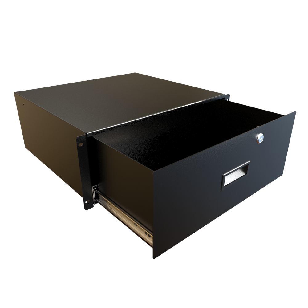 RDRW1900716BK1 — 4U 16D Locking Drawer