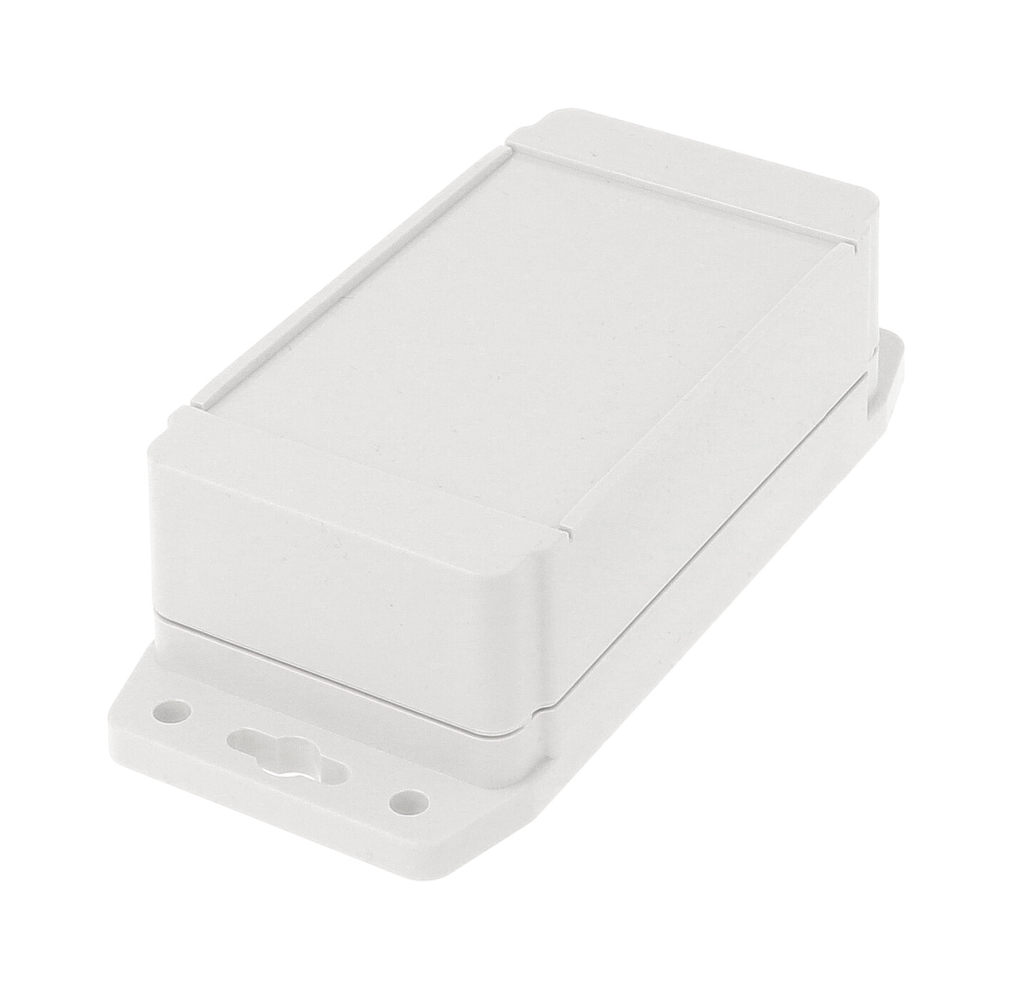 1555C2F22GY grey polycarbonate flanged enclosure, 120 x 65 x 43 mm