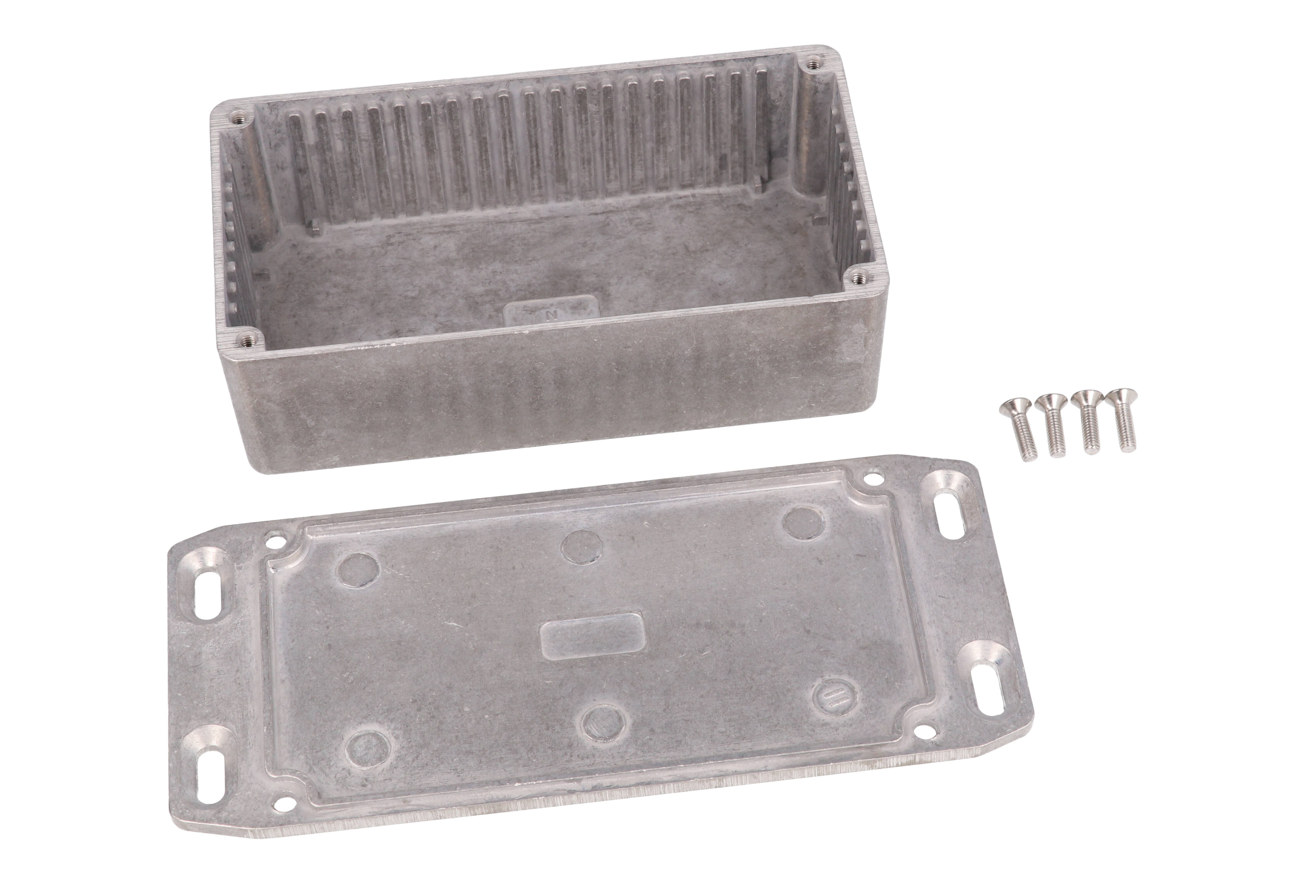 1590NFL natural diecast aluminum enclosure with flanged lid