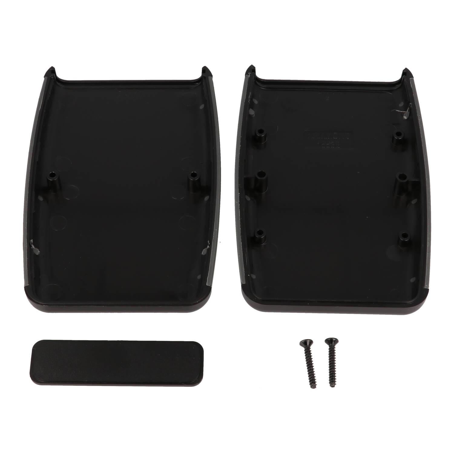 1553BBK black ABS handheld enclosure with grey soft overmold and front end panel