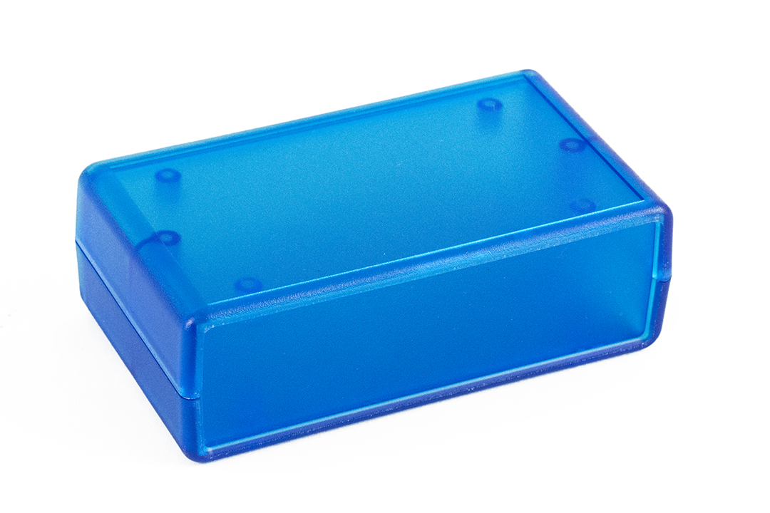 1593VTBU transparent blue ABS IP54 enclosure with end panels