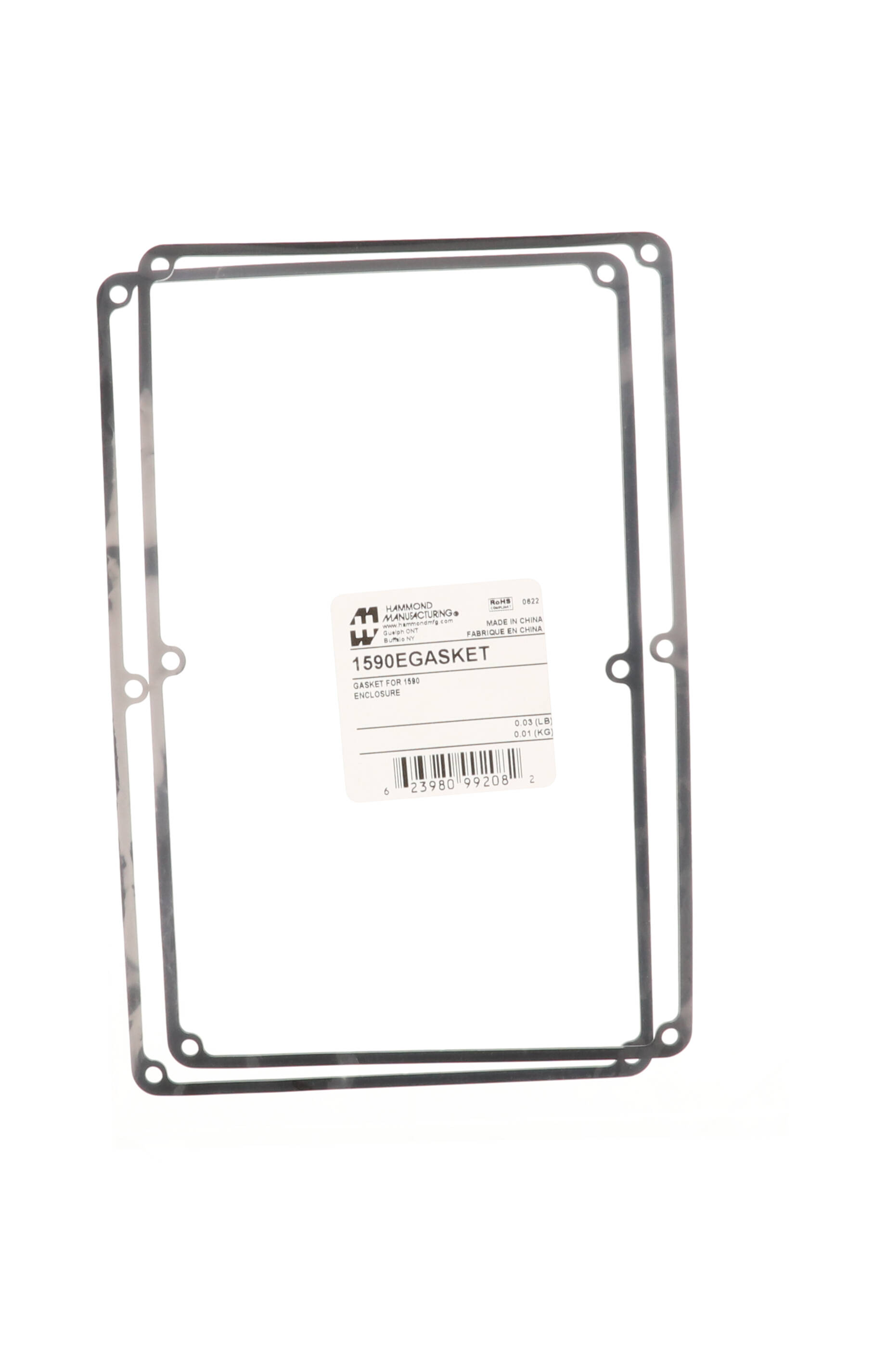 1590EGASKET two-pack of pre-formed silicone lid gaskets for 1590D, 1590DD and 1590E enclosures