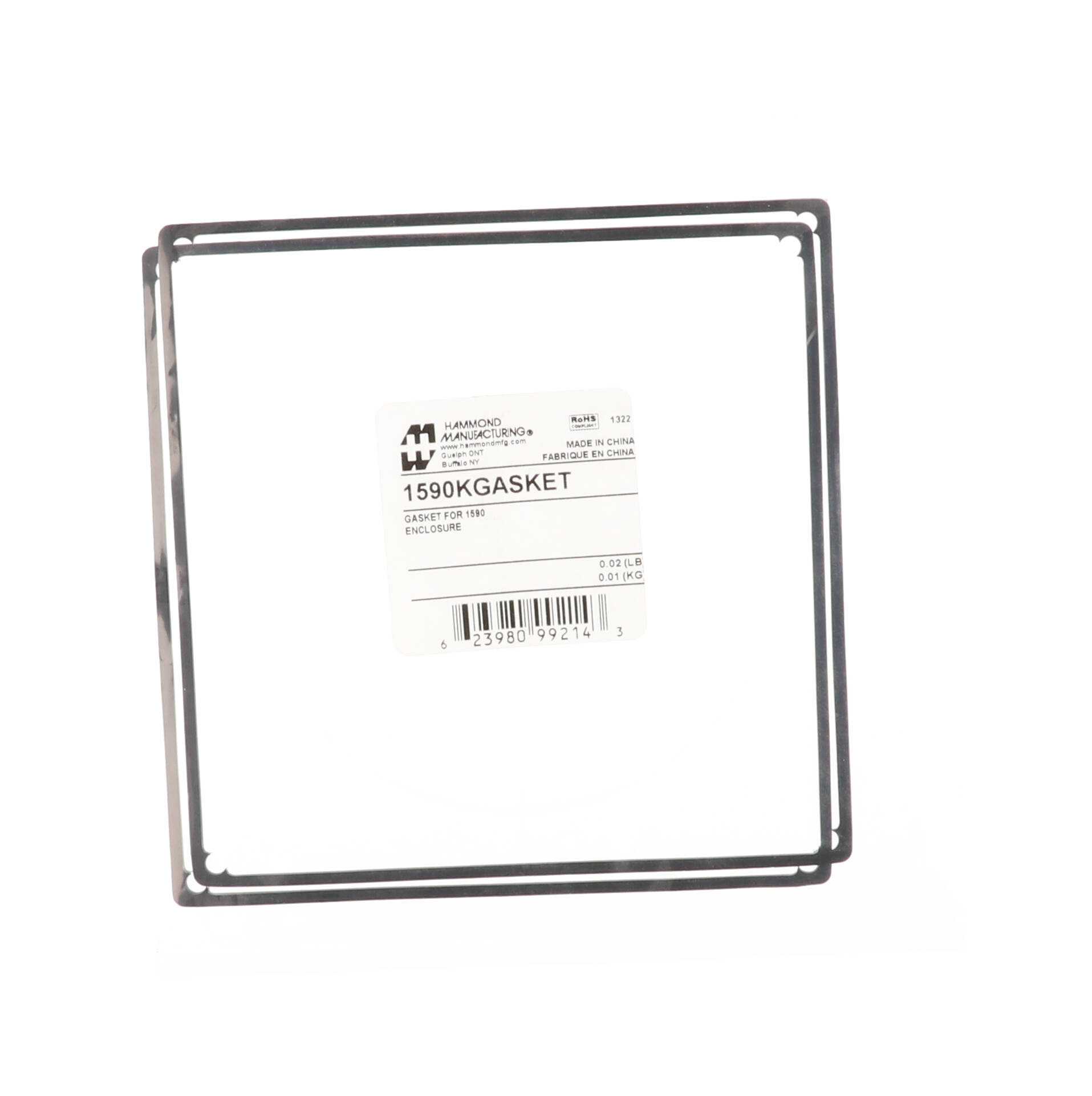 1590KGASKET silicone lid gasket 2-pack for 1590K and 1590KK diecast aluminum enclosures