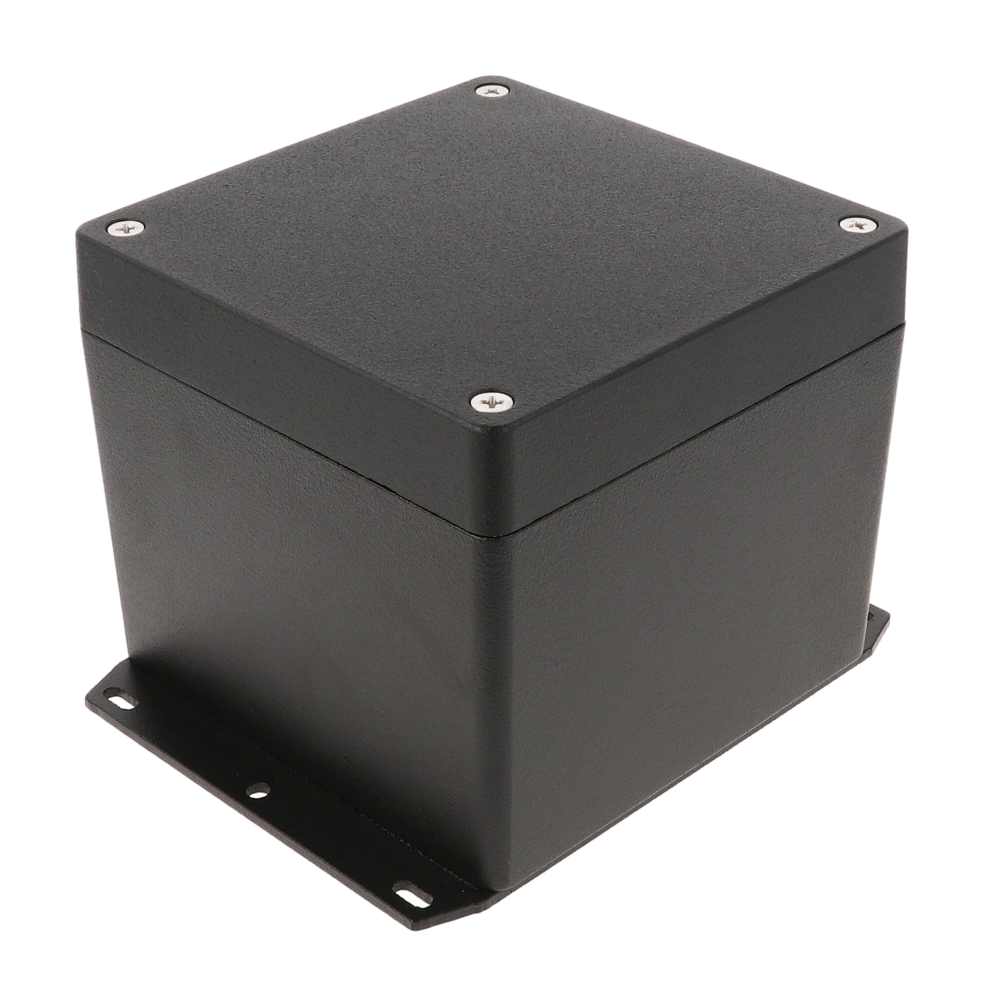 Hammond 1550Z137FBK black textured square flanged diecast aluminum watertight enclosure
