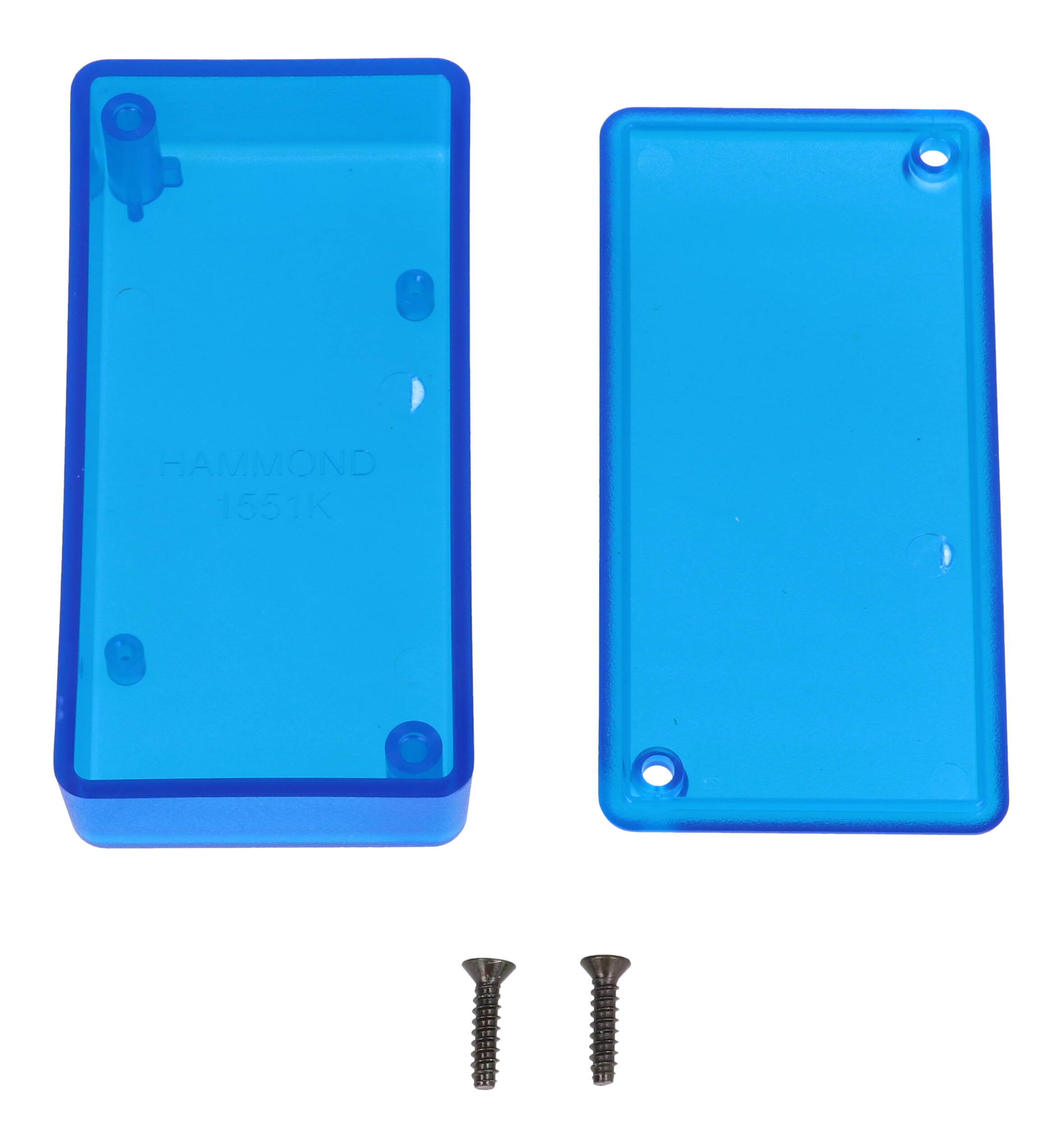 1551KTBU translucent blue ABS plastic miniature enclosure, 80 x 40 x 20 mm