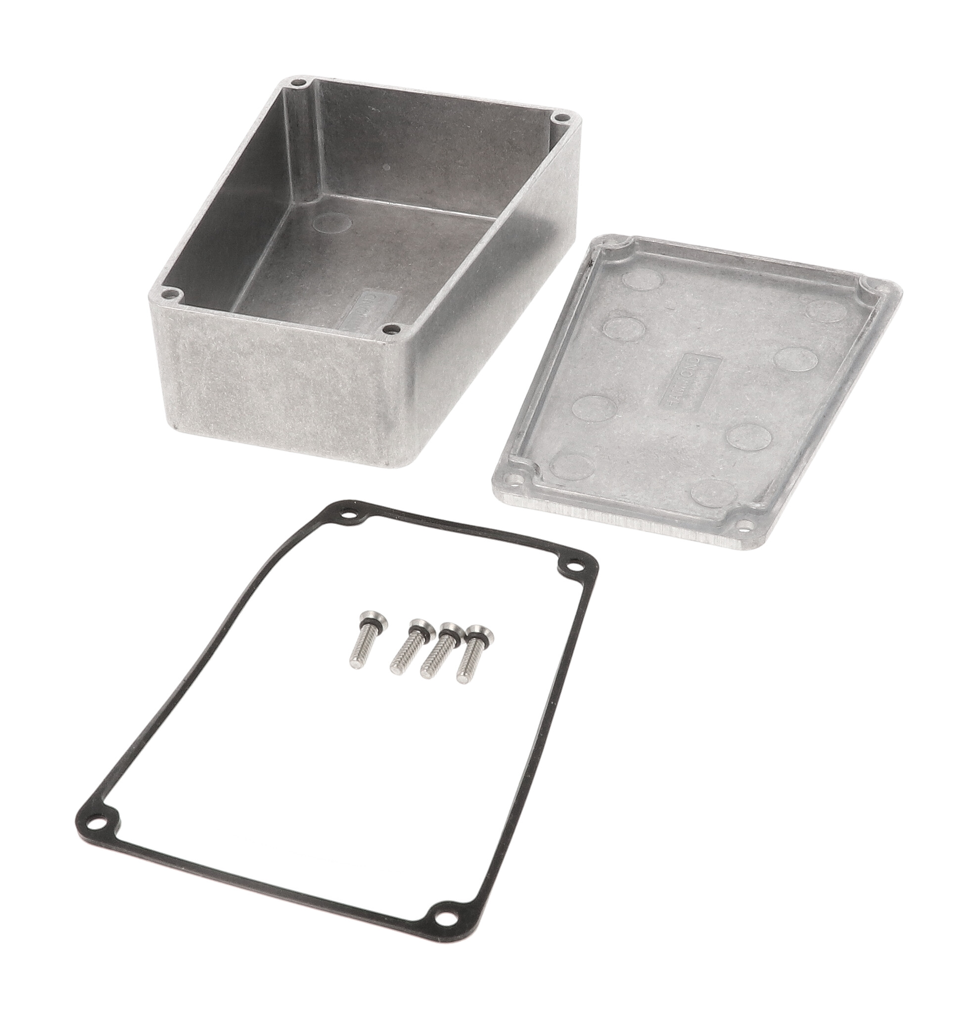 1590WTRPB narrow trapezoid watertight diecast aluminum enclosure in natural finish