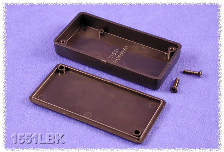 1551LBK black ABS miniature hand held enclosure, 80 x 40 x 15 mm