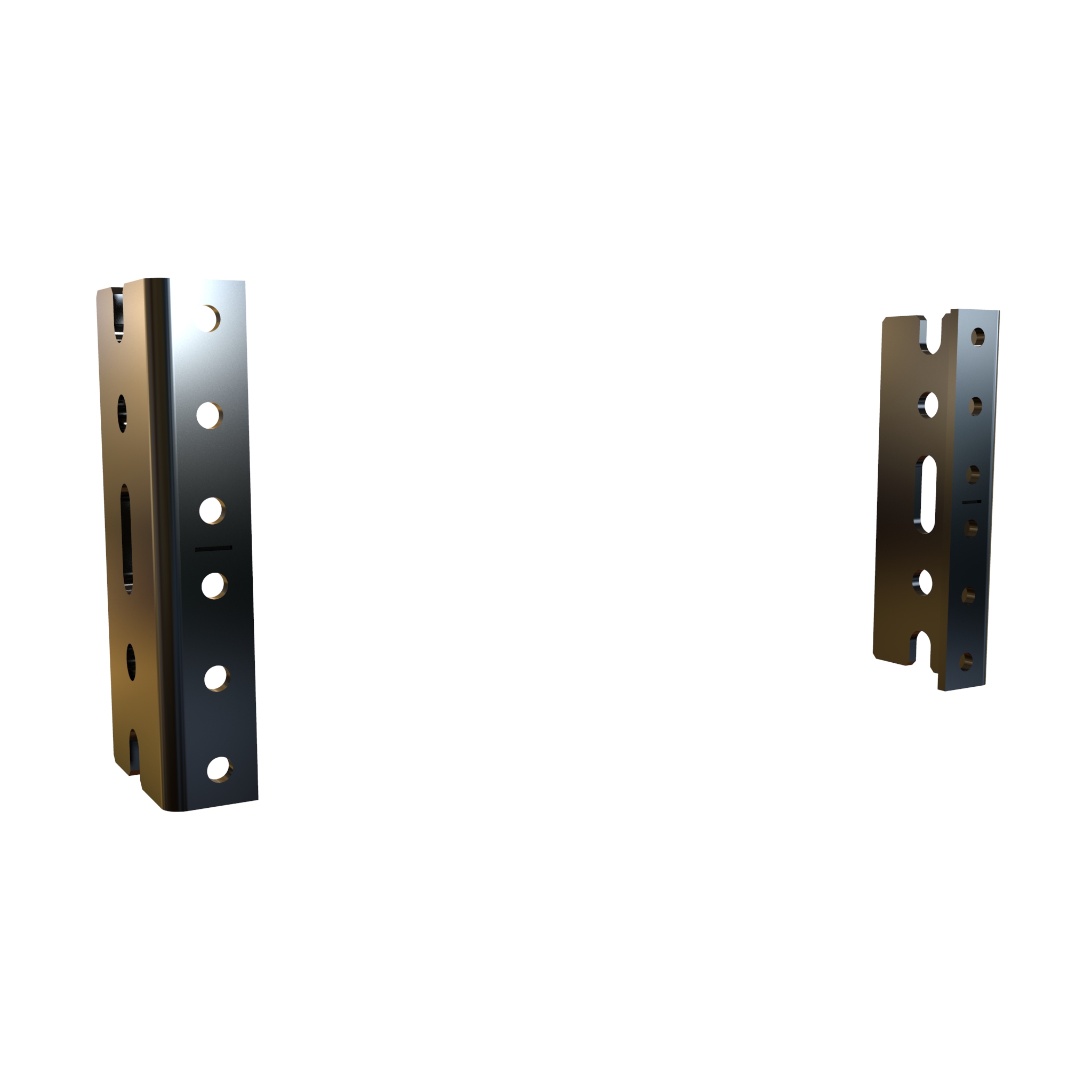 Hammond URR10U pair of 10U universal rack mount rails in black 12-gauge steel with 10-32 tapped holes and rack unit markings