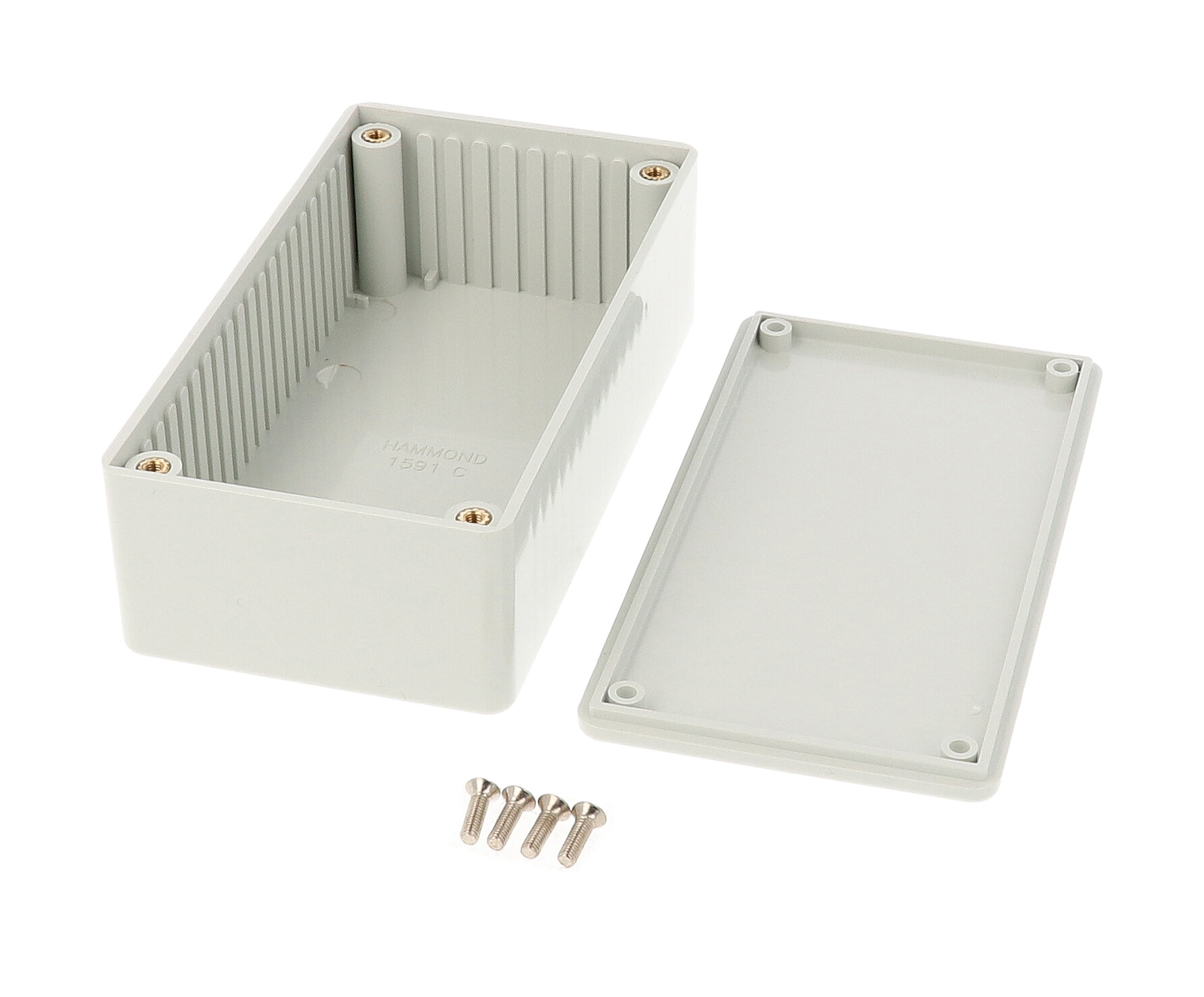 1591CGY light gray flame retardant ABS enclosure with lid, 120 x 65 x 40 mm