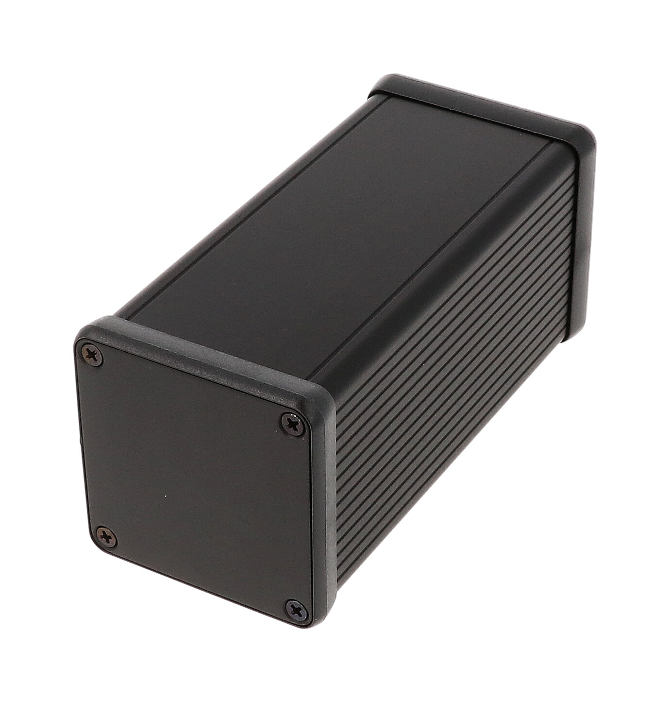 1455CS1201BK — extruded aluminum enclosure w/ metal end panels