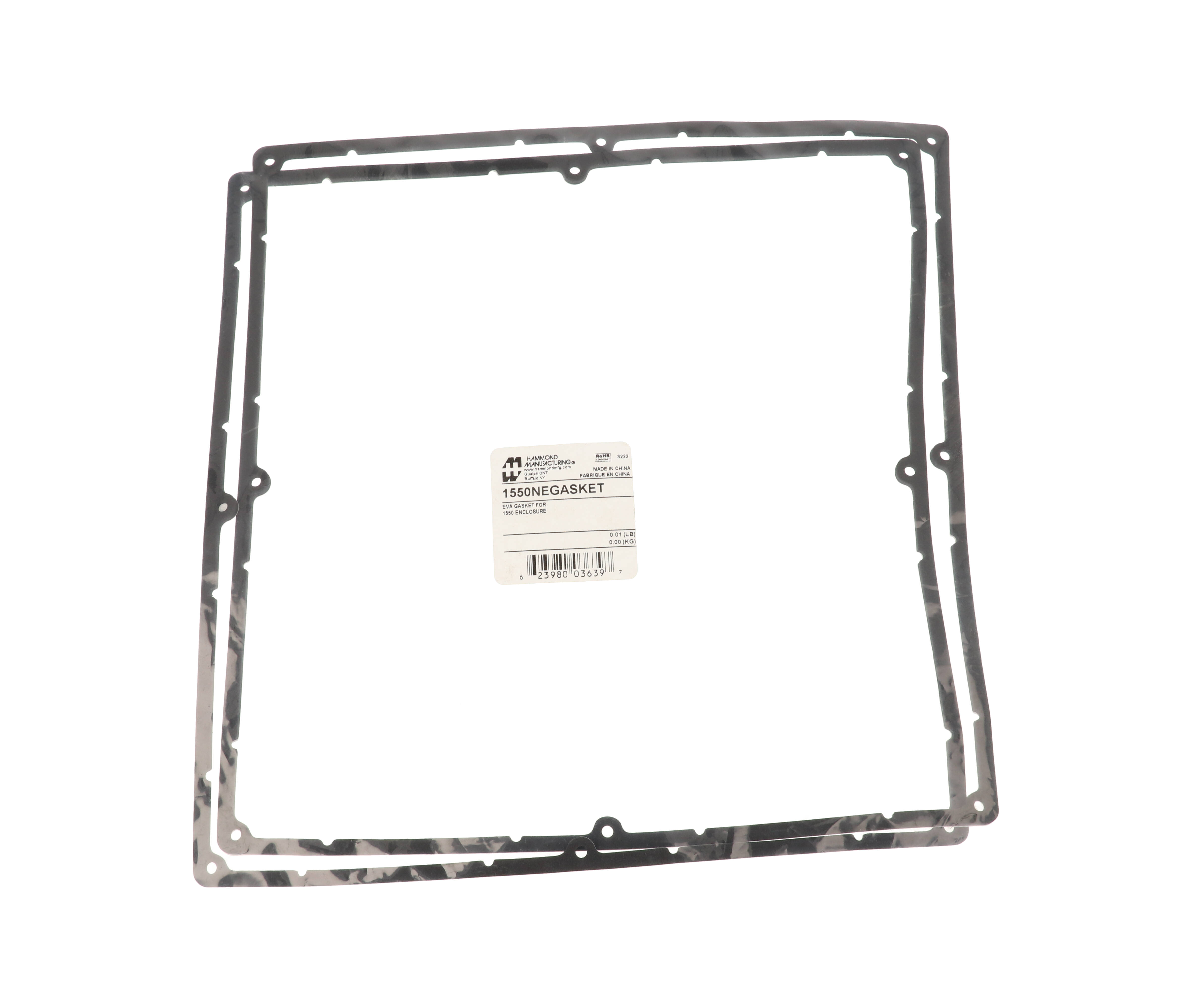 1550NEGASKET IP66 eva foam gasket kit, two pre-formed adhesive-backed lid gaskets for 1550N diecast enclosures