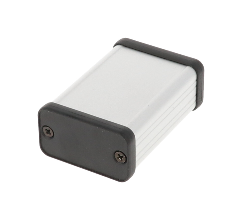 1455D602 — extruded aluminum enclosure w/ plastic end panels