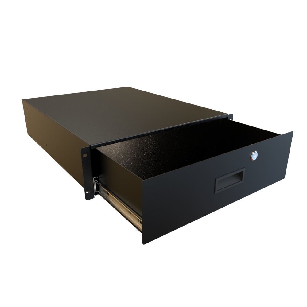RDRW1900522BK1 — 3U 22D Locking Drawer