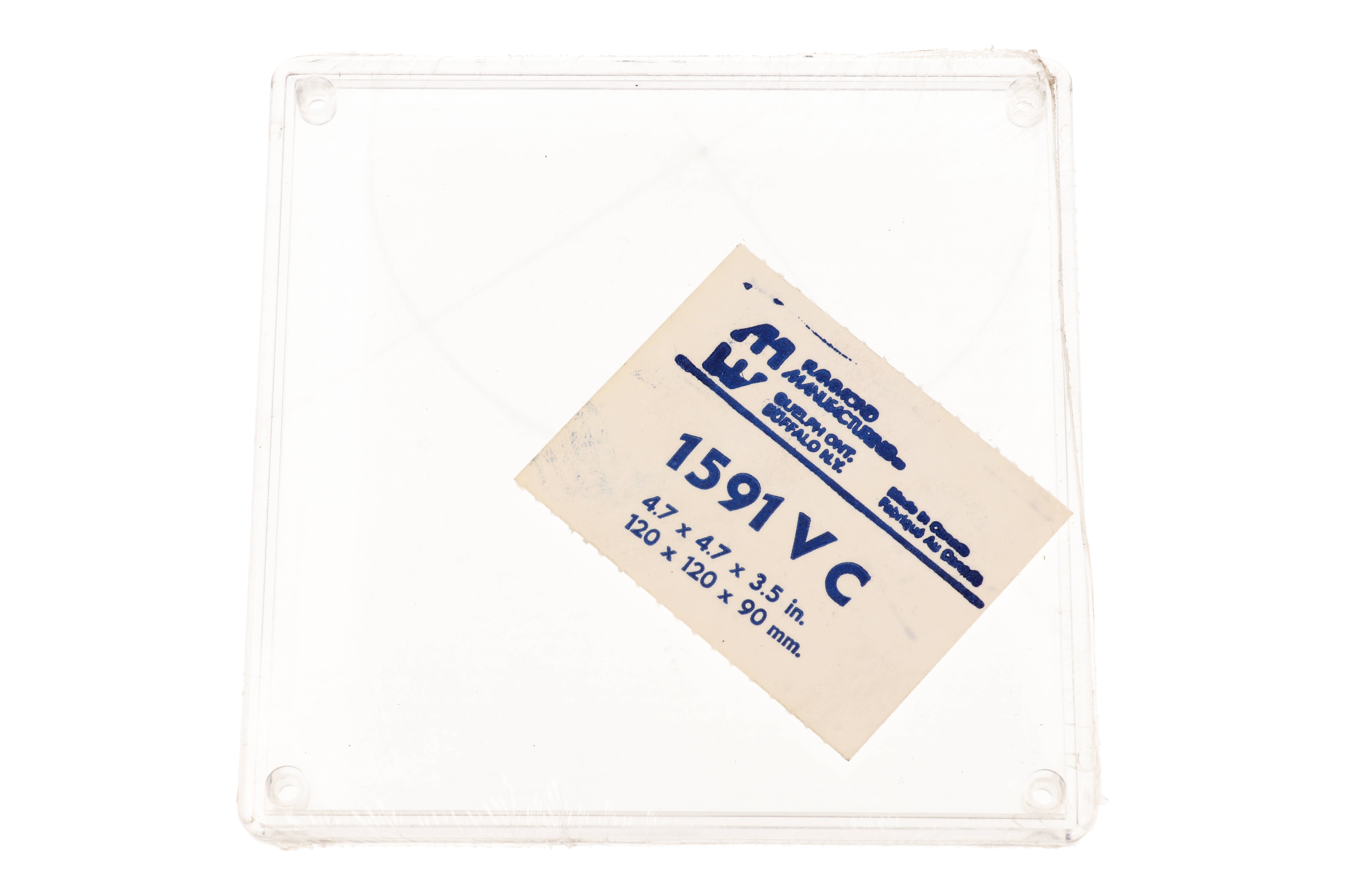 1591VC clear polycarbonate lid for 1591V 120 x 120 mm enclosures